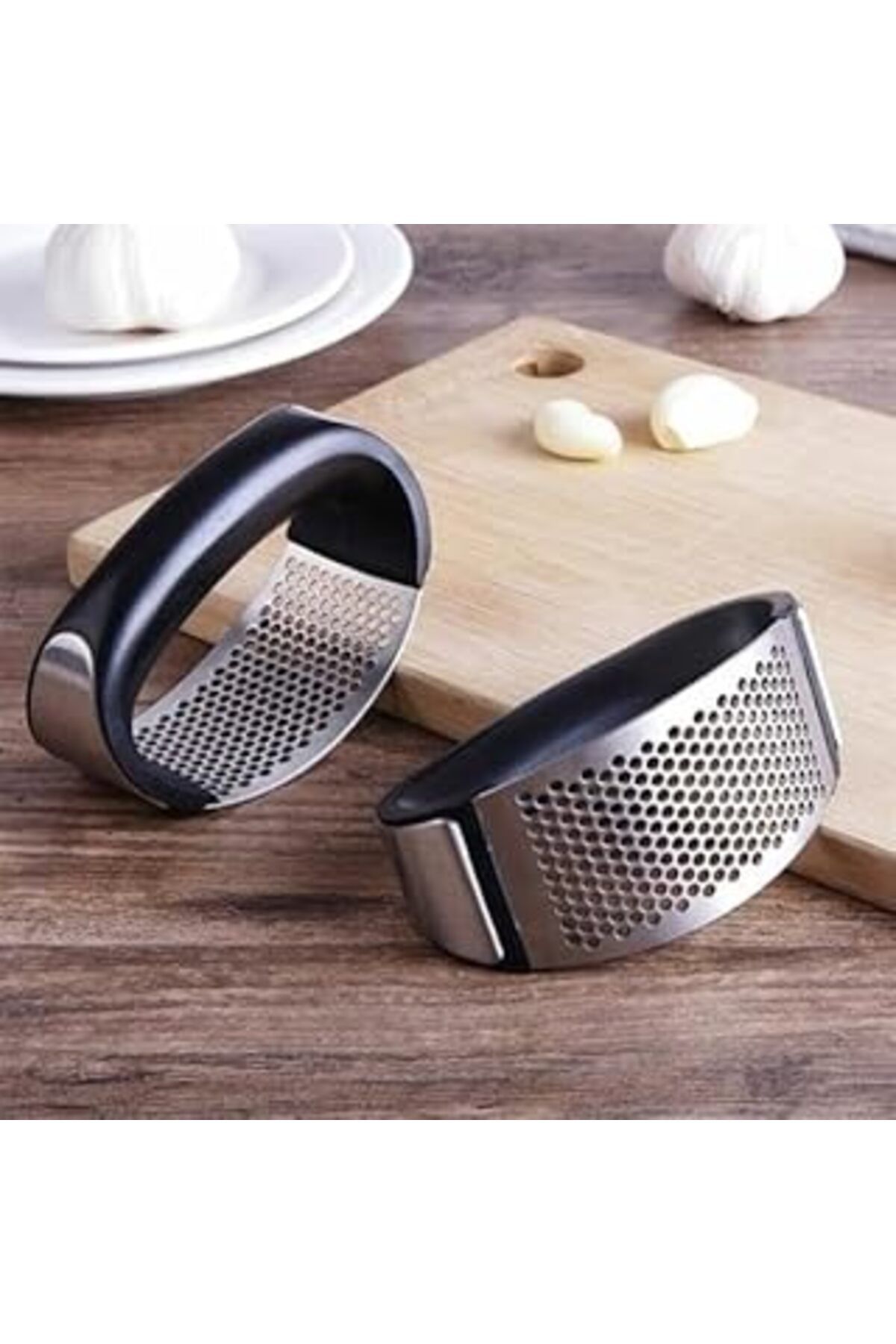 Pazarcan Güncelçarşı Yeni Sarımsak Ezici Paslanmaz Çelik Garlic Press, Sarımsak Ezme Aleti Aparatı (1 Adet)