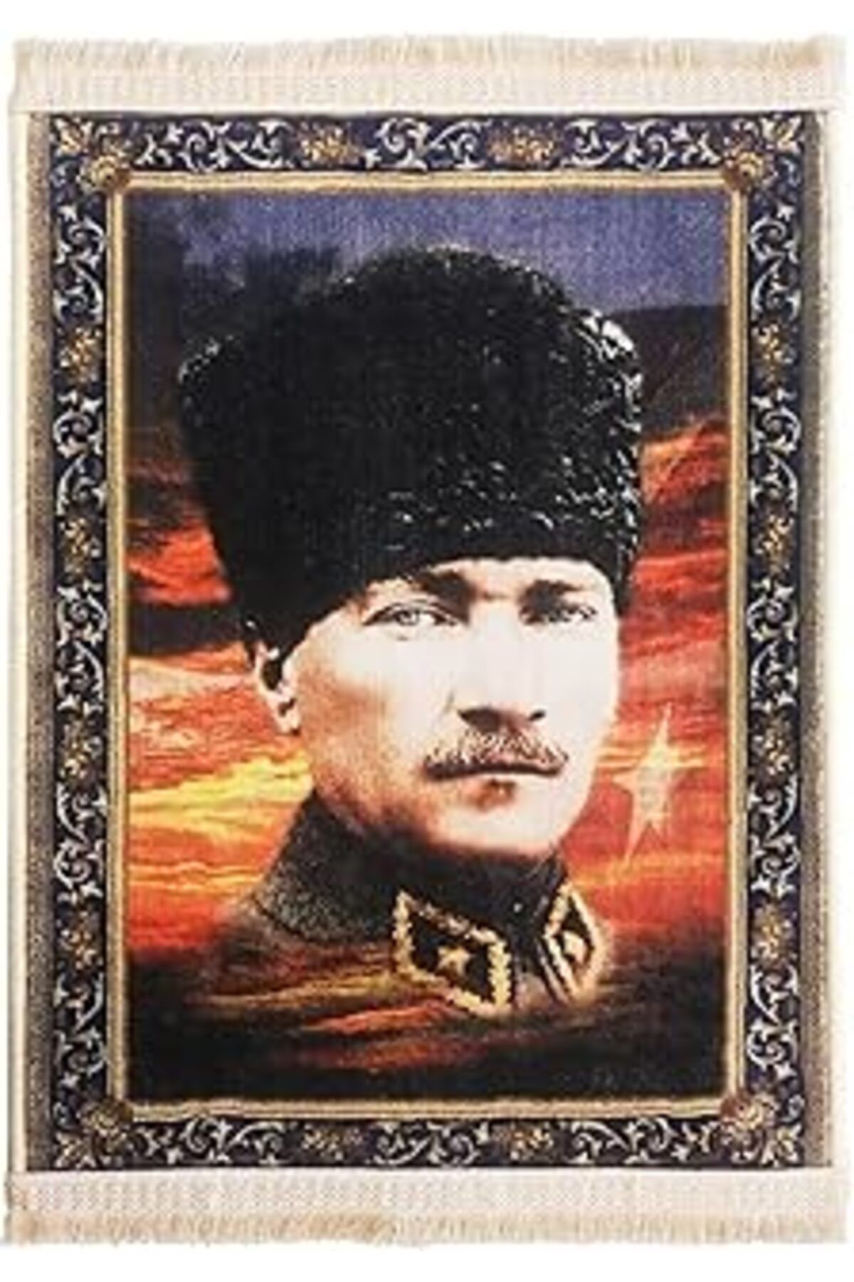 robotrend Colorix Carpet Atatürk Resimli Duvar Halısı Saçaklı No: 1 50X70 Cm