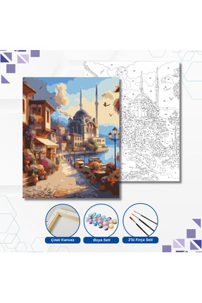 tuvval Sayılarla Boyama Set İSTANBUL - CAMİ 40X50 Cm