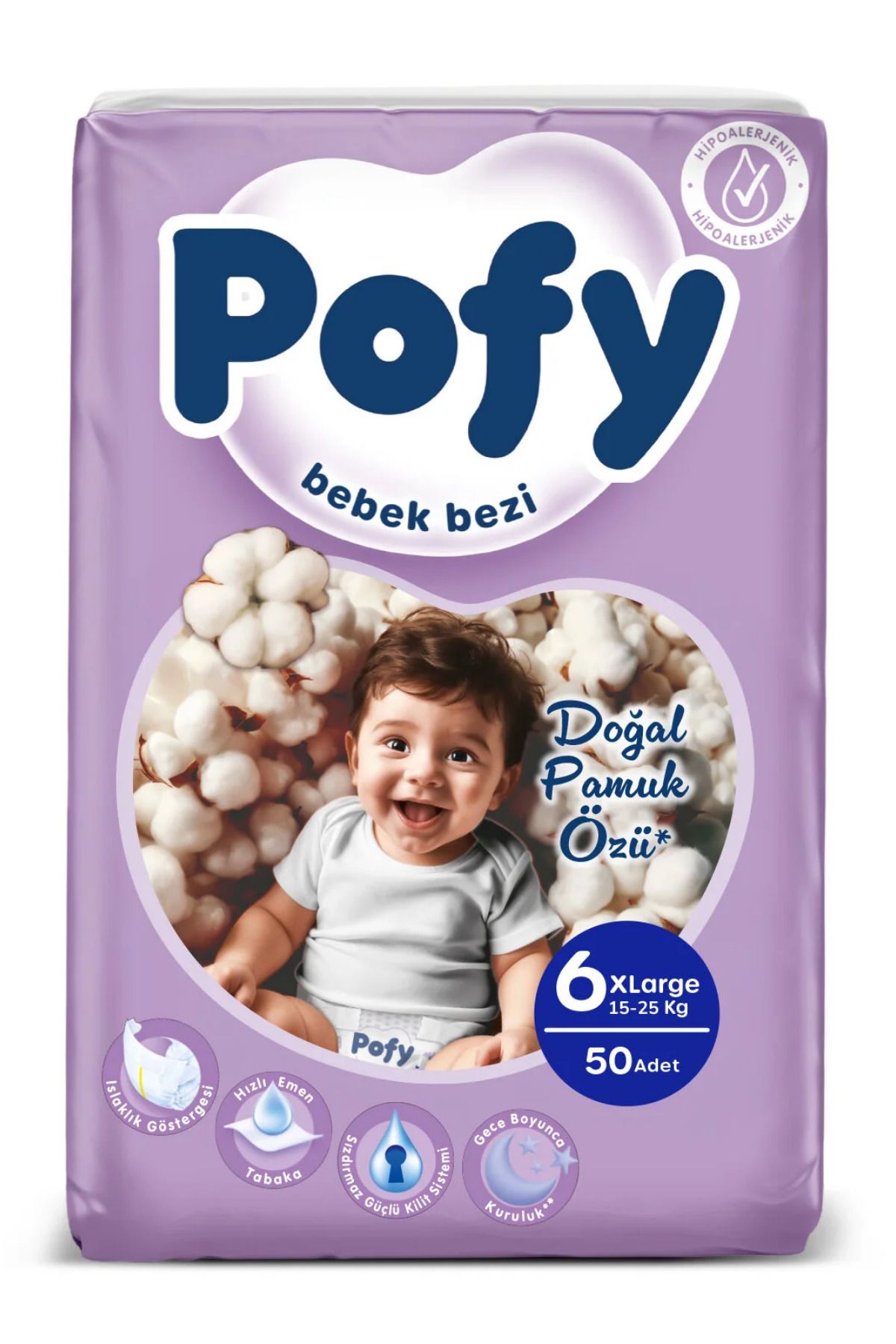 Pofy XL 6 Numara Bebek Bezi 15-25 kg 50 Adet