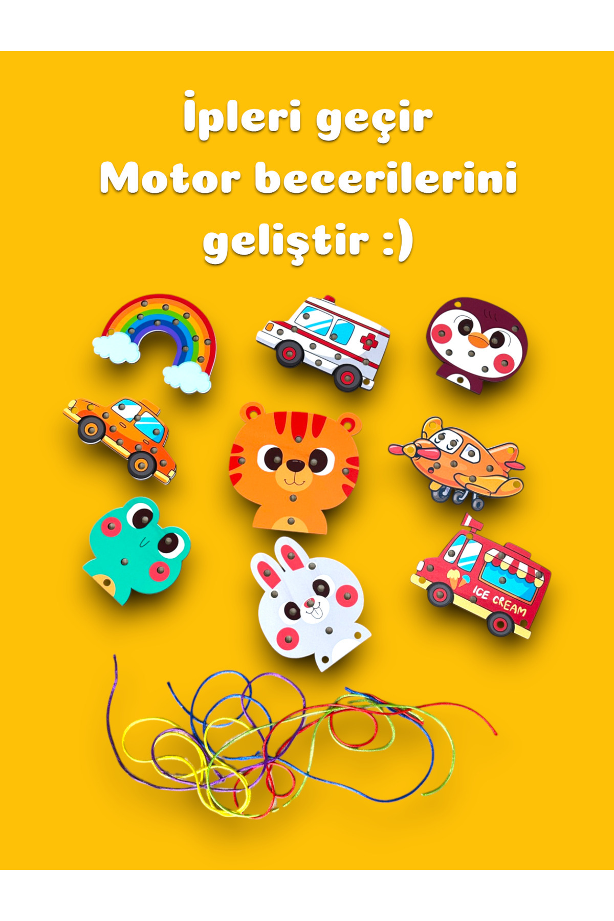 Karter İnovasyon İp Geçirme Oyunu,Montessori Ahşap İp Geçirme Oyunu,Eğlenceli Motor Beceri Oyuncağı fotoğrafı 3 (önizleme)