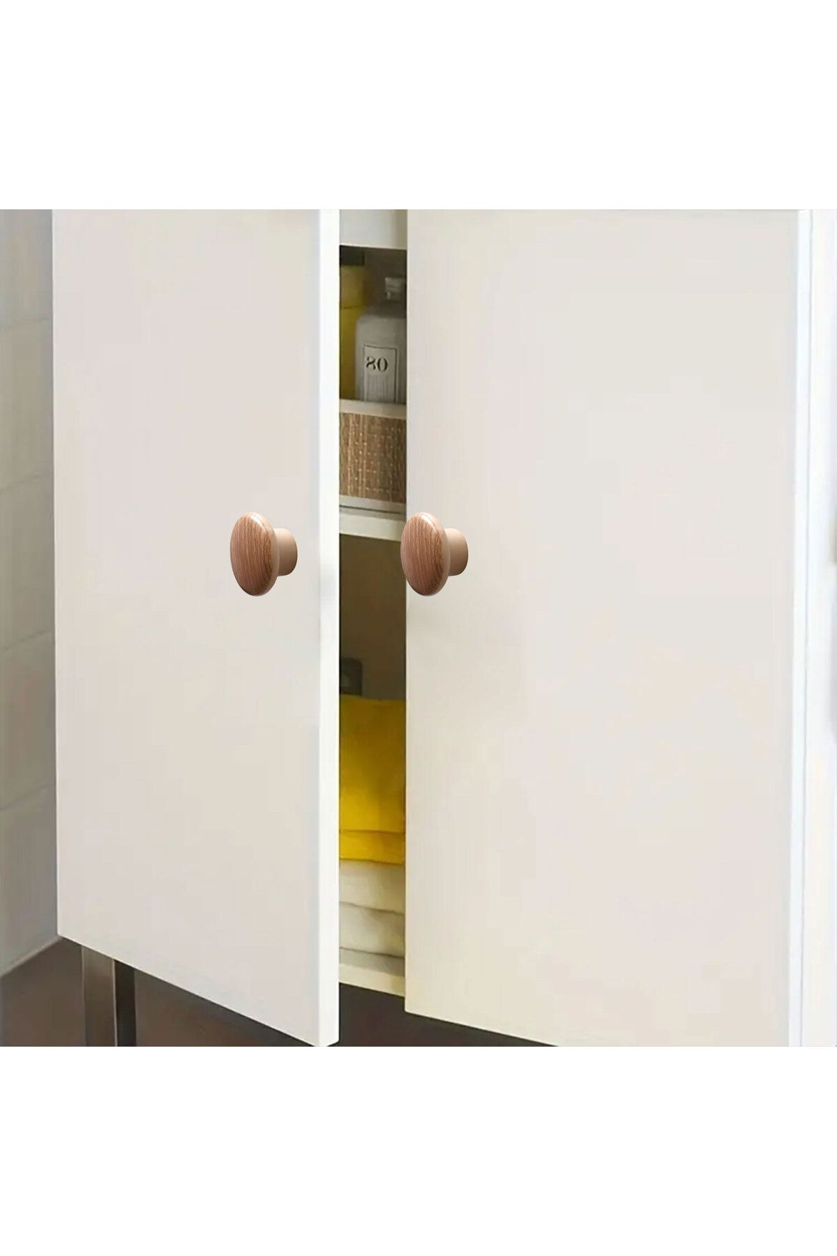 Badem10-Mobilier din nuc deschis cu butoane boeme pentru bucătărie, sertar, dulap, dulap, mâner din plastic cu o singură șurub 5