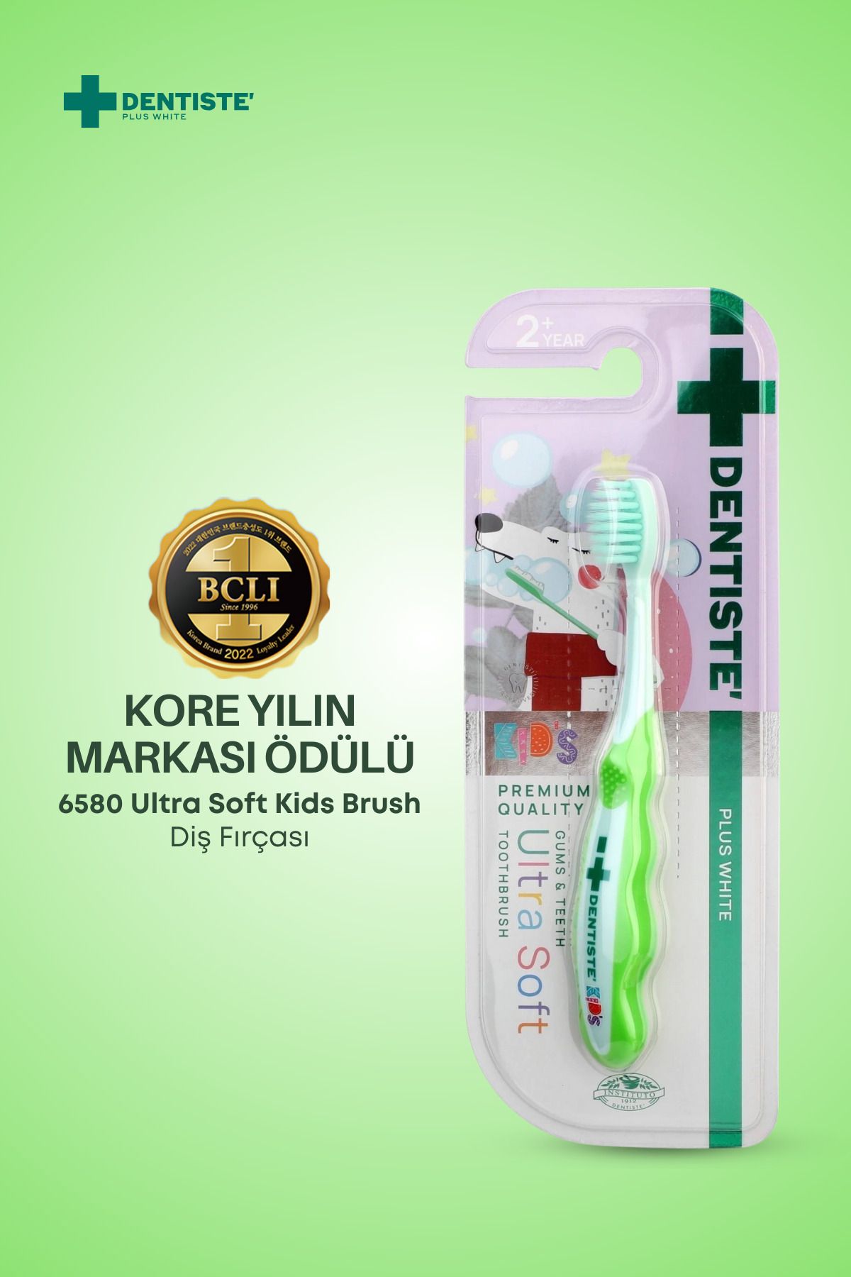 Dentiste-Green and Turquoise Kids Toothbrush 3