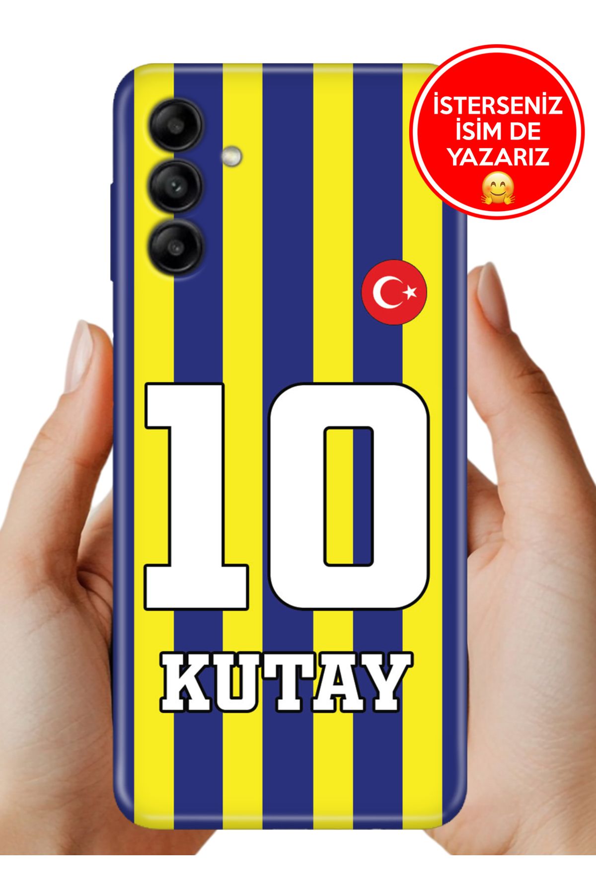 Cekuonline Samsung Galaxy M34 Kılıf Kişiye Özel İsim Yazılı Forma Tasarım Silikon Çubuklu