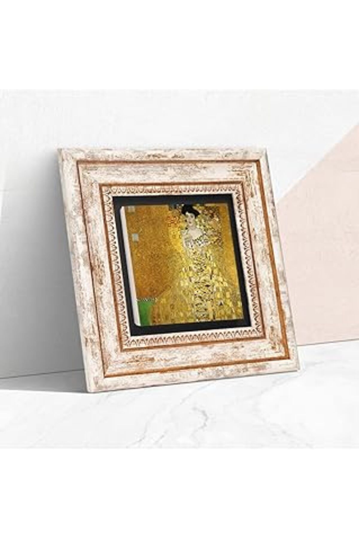 Hepta Collection Pinecone Gustav Klimt Adele Bloch-Bauer'In Portresi Taş Duvar Tablosu - Çerçeveli Taş Tablo - Dekor