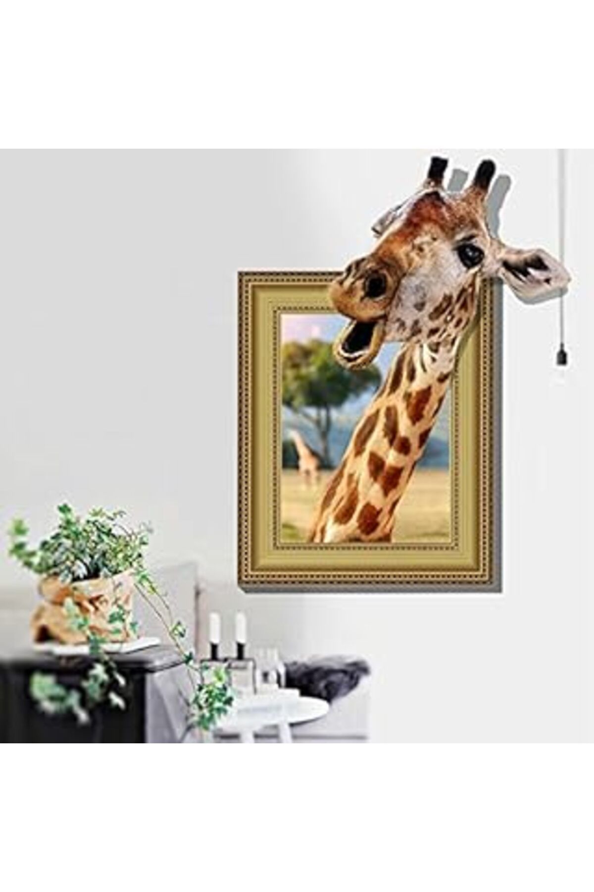 Mu Art Ahşap Crystal Kids 3 Boyutlu Tasarım Zürafa Ev Salon Ofis Duvar Dekorasyonu Pvc Duvar Sticker Çıkartma Gö