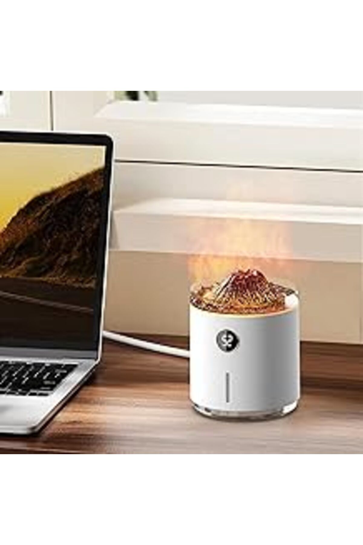 Mu Art Ahşap Aksesuarcı Volkanik Efektli Şarjlı Hava Nemlendirici Yatak Odası Oturma Odası Için Akıllı Aromatera