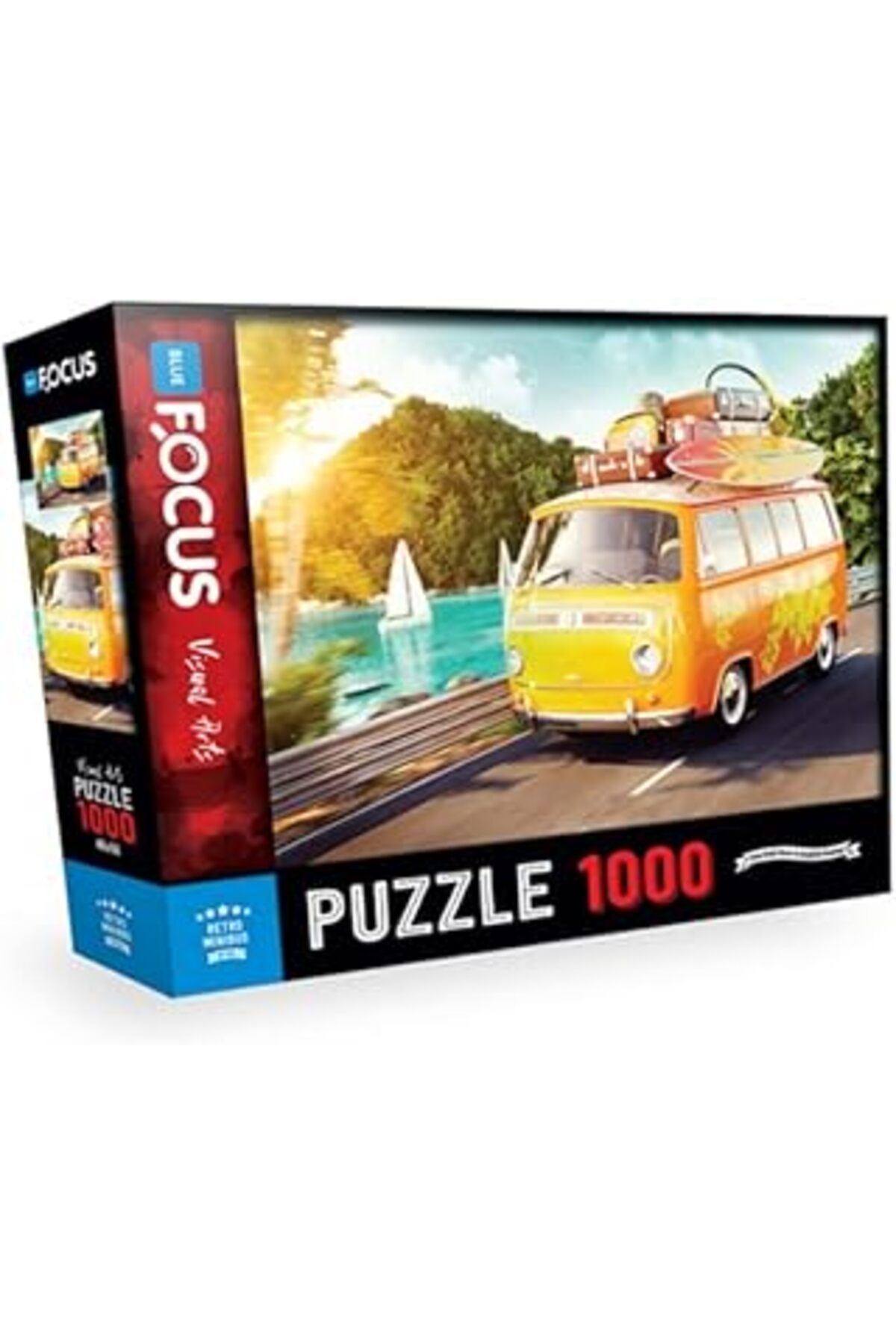 Pazarcan Blue Focus 1000 Parça Puzzle Retro Minibus