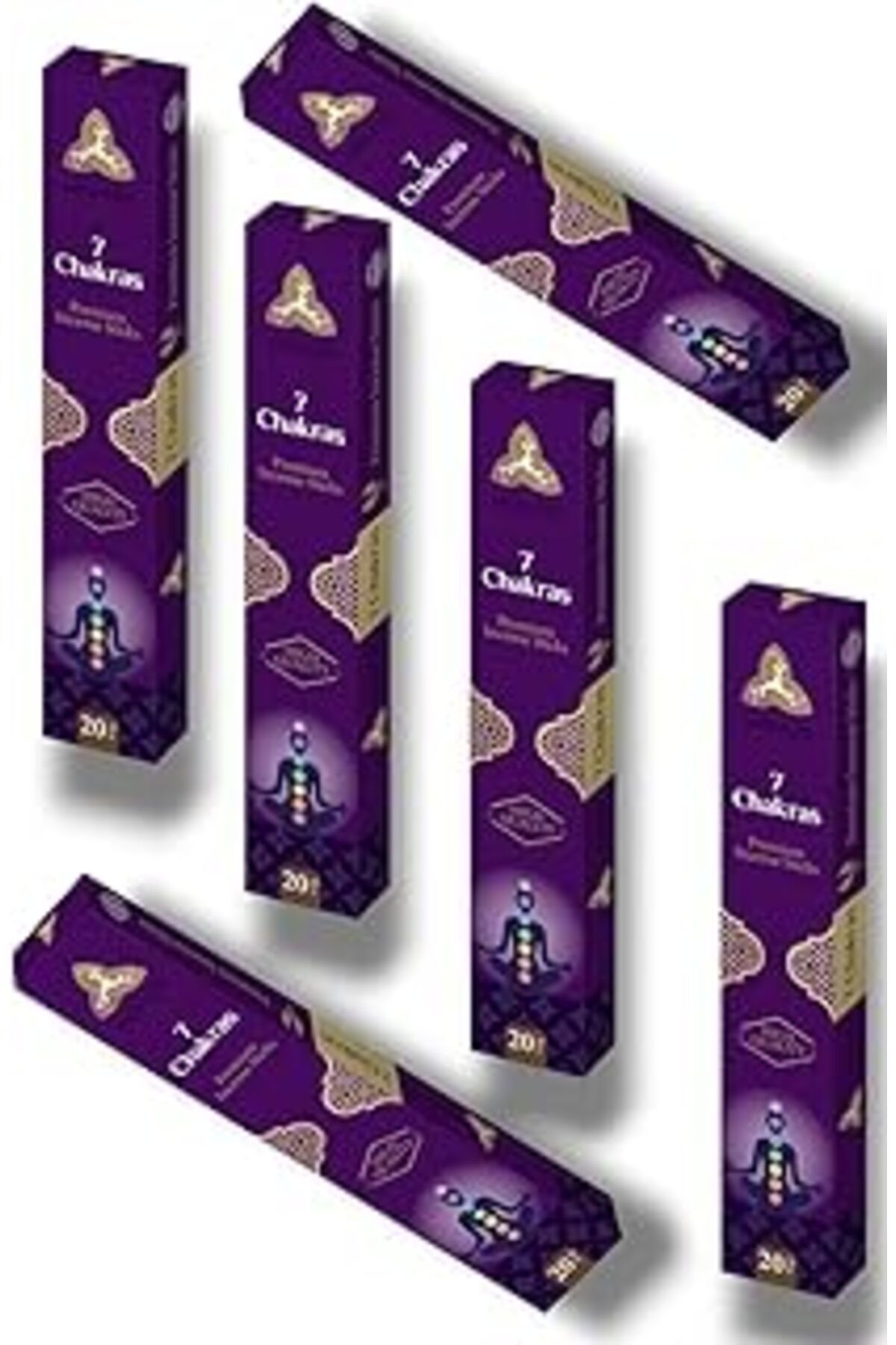 Pazarcan Mahur 7 Çakra Kokulu Premium Tütsü Çubukları, Çok Al, Az Öde, 6 Kutu - 120 Adet Tütsü