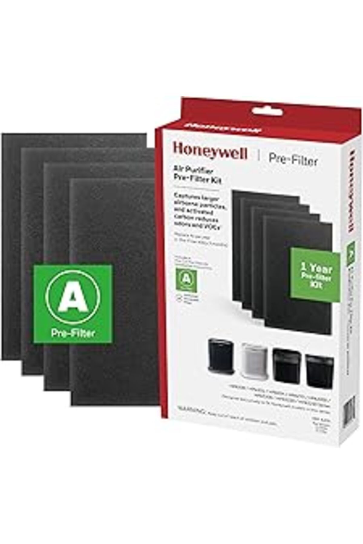 Mu Art Ahşap Honeywell Hrf-A200 Hava Temizleyici Ön Kit Filtresi, 4'Lü Paket - Alerjen Hava Filtresi Toz, Voc, E