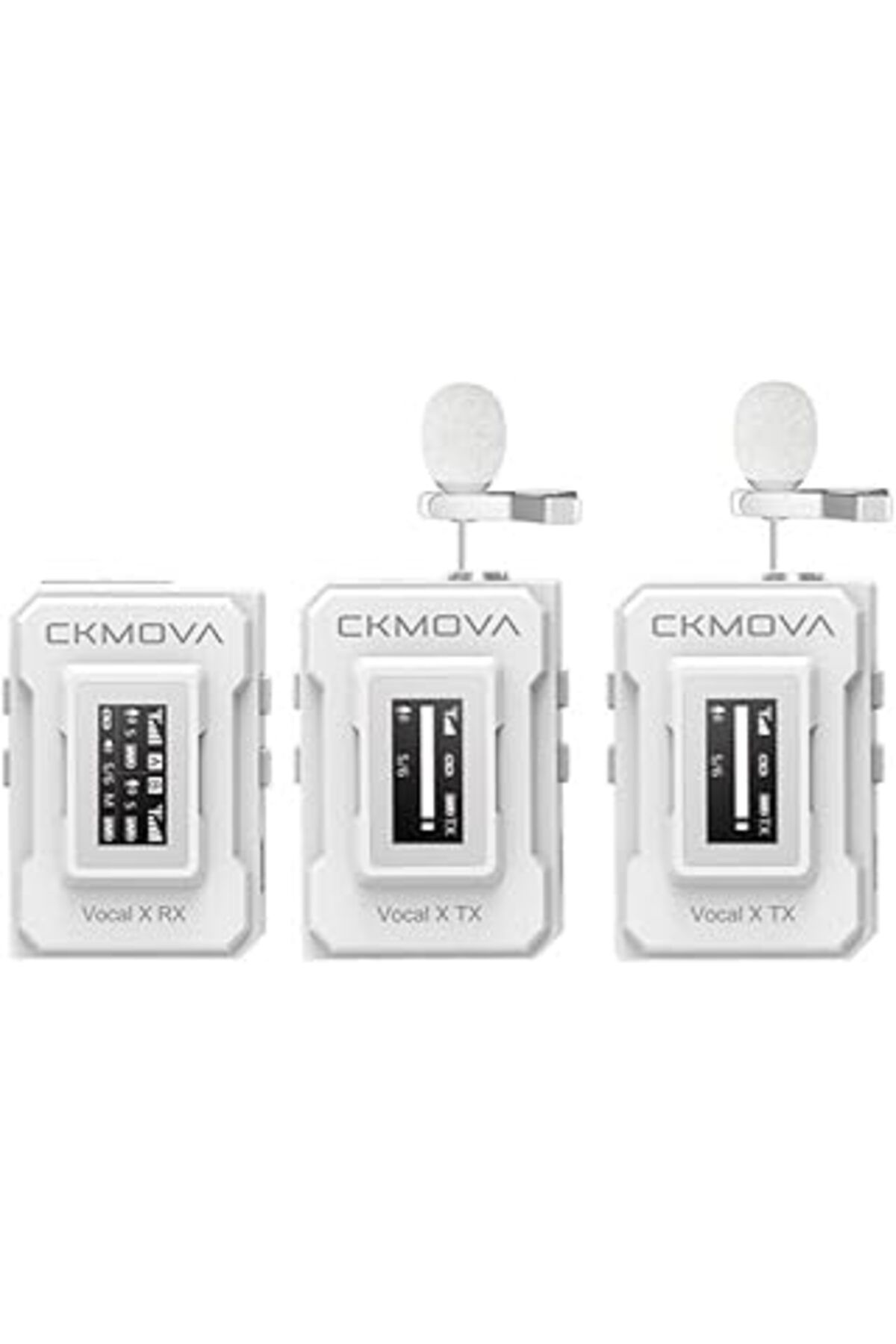Pazarcan Ckmova Vocal X V2W 2.4 Ghz Dahili Mikrofonlu Telsiz Mikrofon Seti, Beyaz Renk