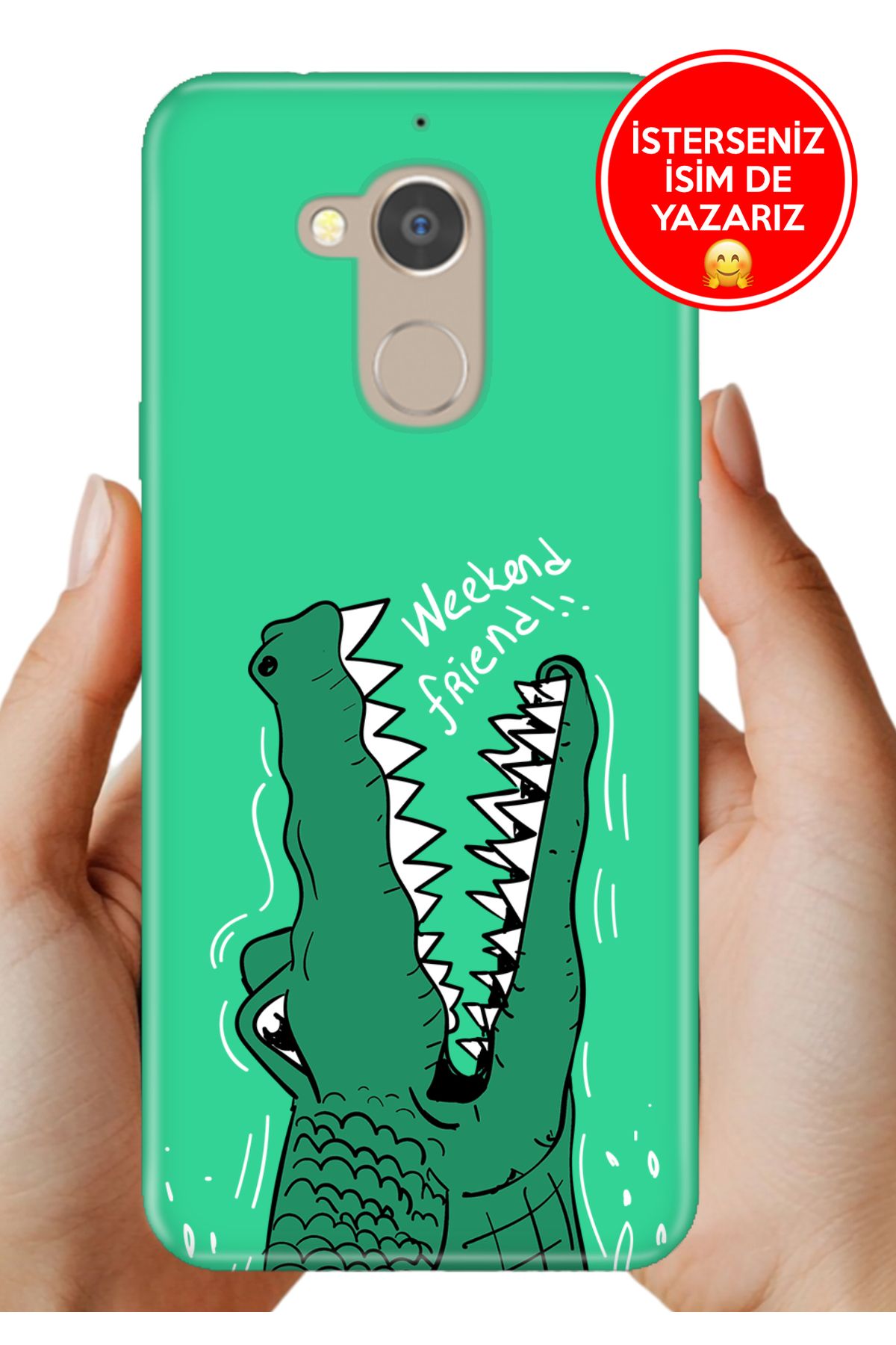 General Mobile GM 8 Kılıf Elastik Resimli Desenli Silikon Crocodile