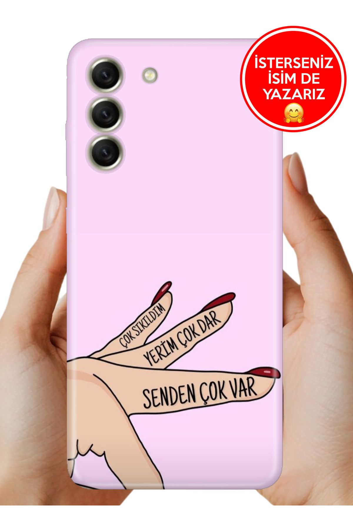 Cekuonline Samsung Galaxy S21 FE Kılıf Tam Rubber Esnek Silikon Full Koruma Senden Çok Var