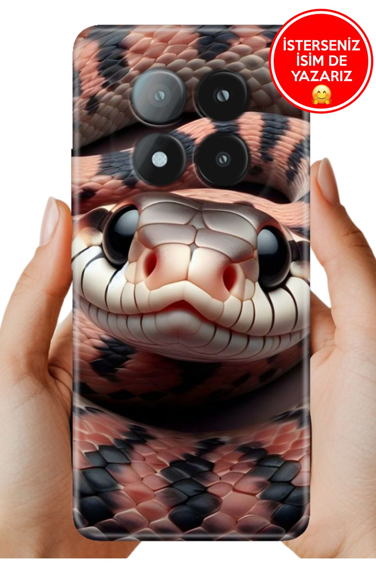 Cekuonline Redmi Note 14 Pro+ Plus Kılıf Tam Rubber Esnek Silikon Full Koruma Snake Wall