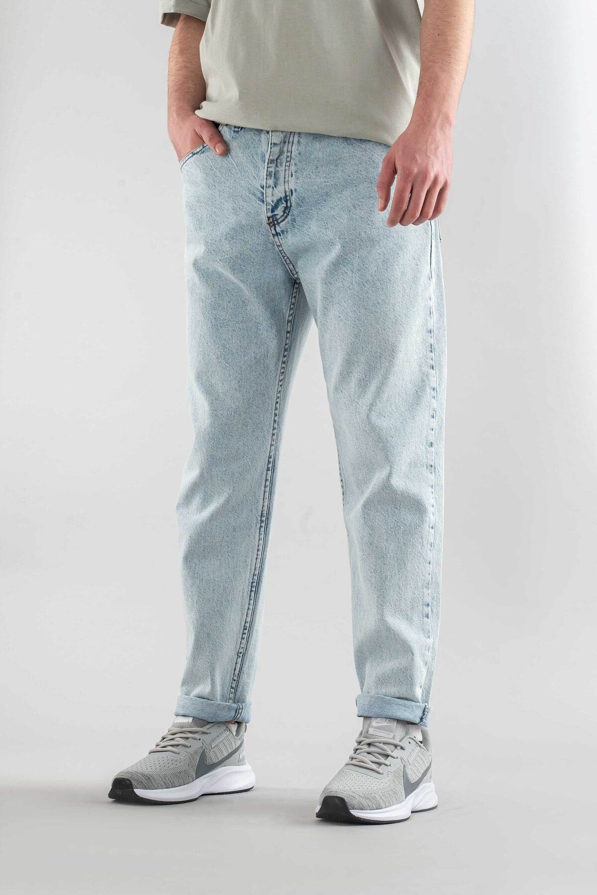 bombe Erkek Likralı Kot Pantolon Boyfrend Denim