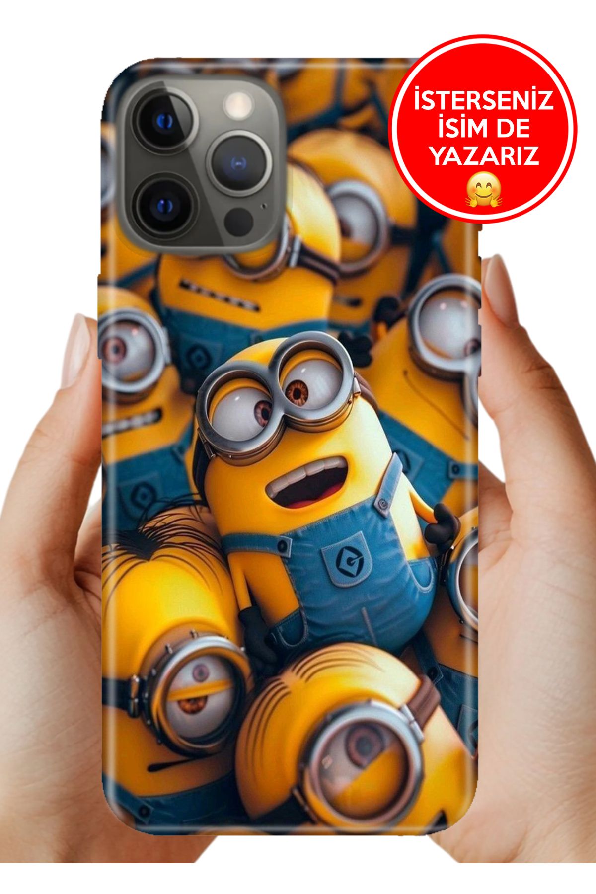 Cekuonline iPhone 12 Pro Max 6.7 5G Kılıf Kamera Koruma Vip-Seri Esnek Silikon Minyonssss