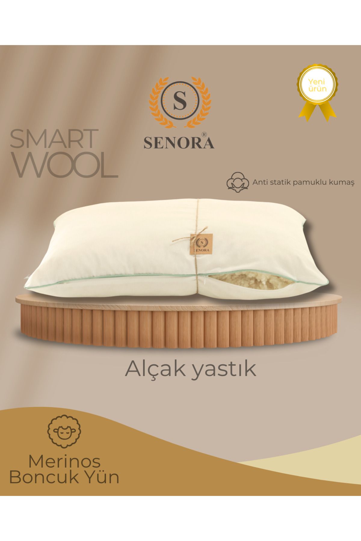 SENORA Smartwool Alçak boncuk yün yastık