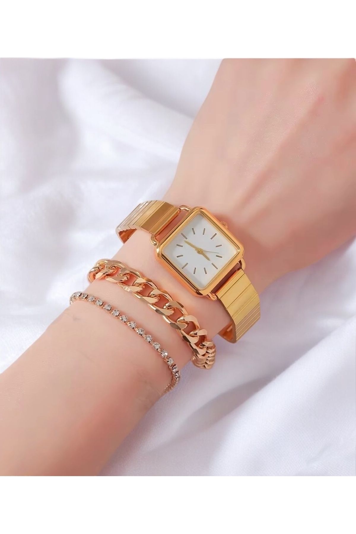 pullmarkt-Set of 3 - 1 Elegant Series Wristwatch and 2 Women's Bracelets 3