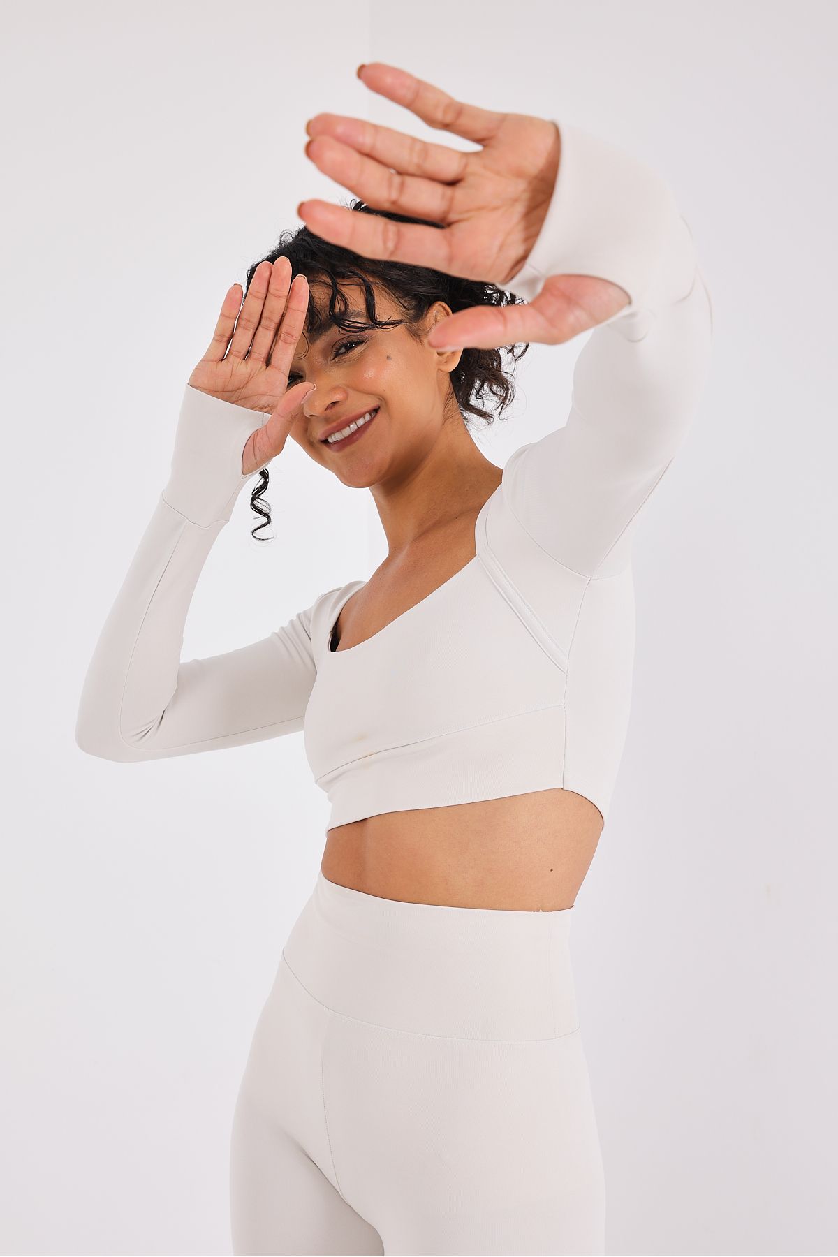 Scorp Hanorac Crop Cu Mânecă Lungă Pentru Femei Eclipse Pantofi Sport Bej Femeie - XS