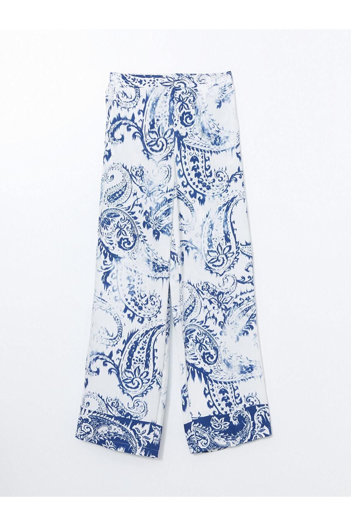 LC Waikiki-Lcw Vision Patterned Women's Trousers with Elastic Waist 4