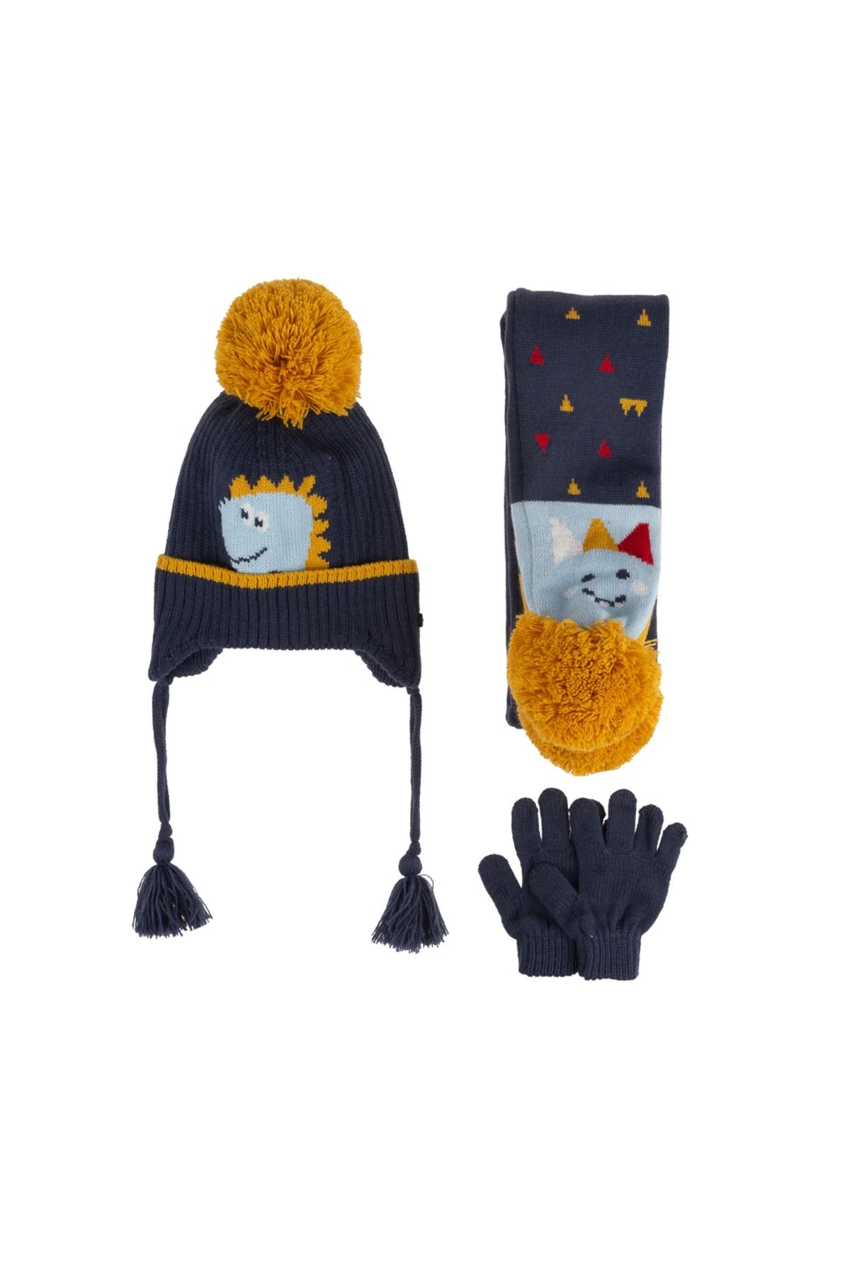 BEEMU Suyutti K24160-11 Erkek Çocuk 1-4 Yaş 3'Lü Bere Set