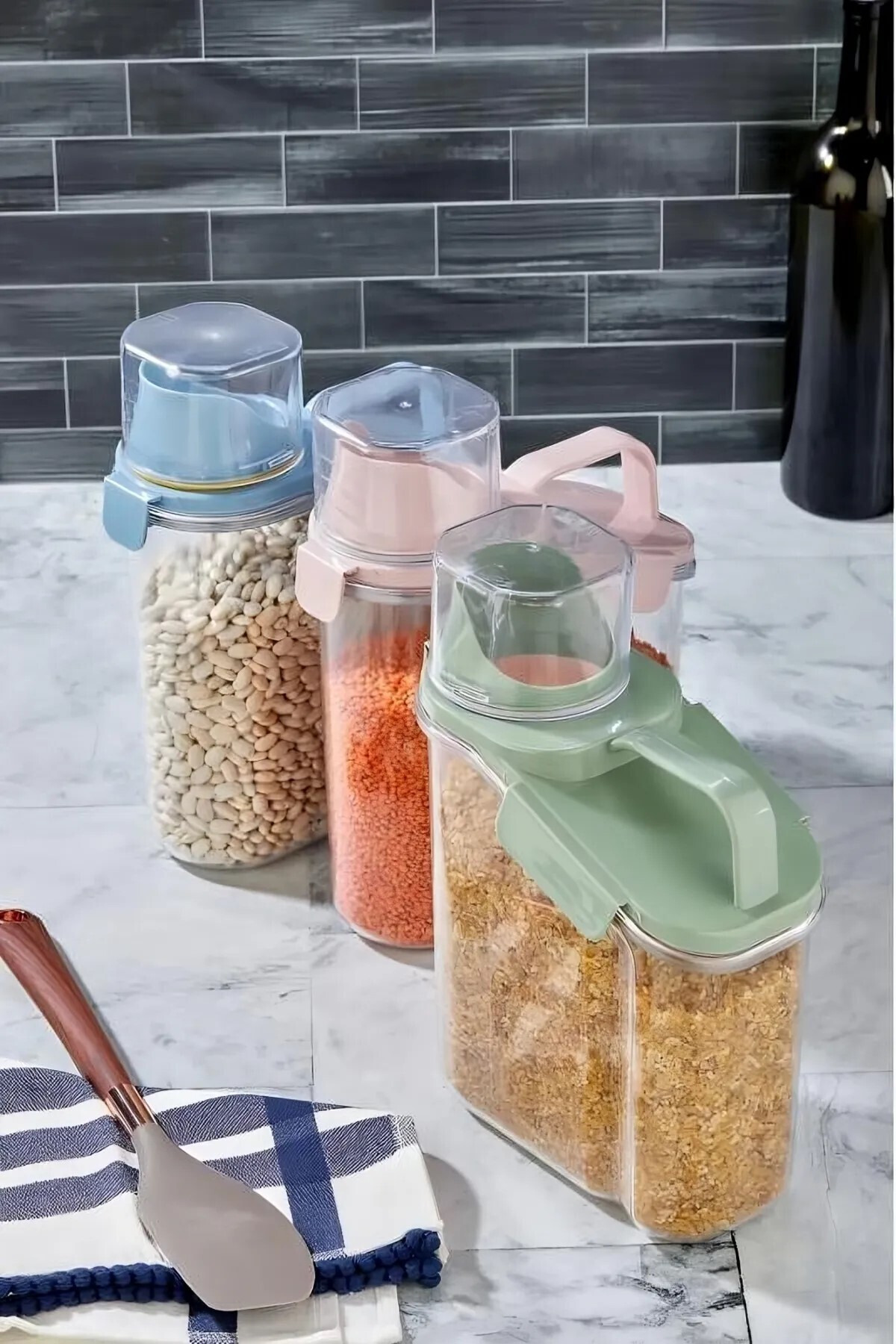 Online Kapında-Multifunctional Storage Container with Lid - Detergent Container - Pulses Storage Container 2