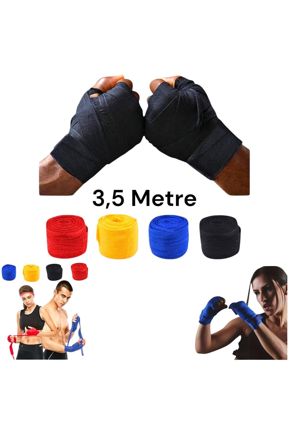 Gök Sports Boks Kickbox Muay Thai Sanda El Bandajı 3,5 Metre X 2 Adet Çift Boks Bandajı Sargı Bandaj