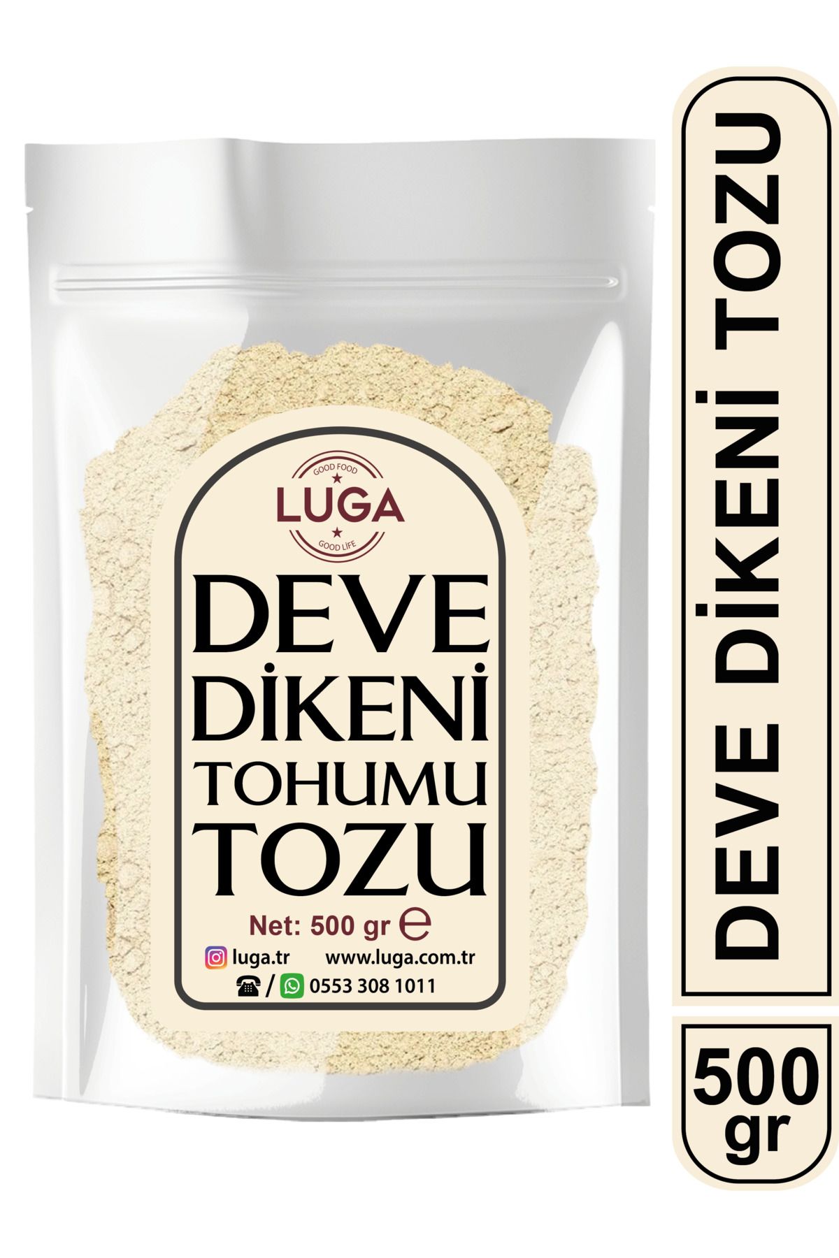 Luga Deve Dikeni Tohumu Tozu 500 gr - Saf, Katkısız, Taze Öğütülmüş, Yeni Mahsul, Yerli Ürün