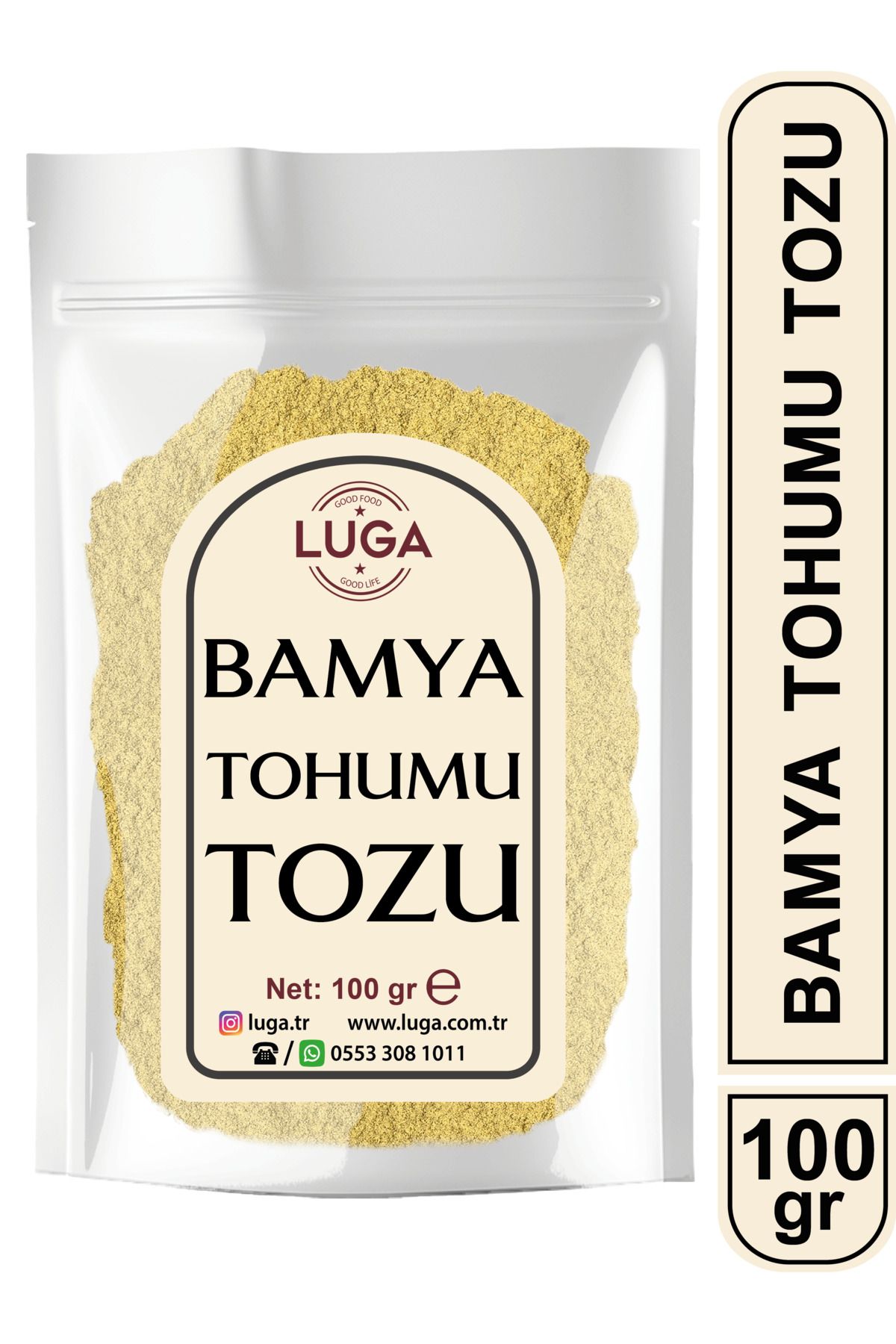 Luga Bamya Tohumu Tozu 100 gr - Saf, Katkısız, Taze Öğütülmüş, Yeni Mahsul, Yerli Ürün