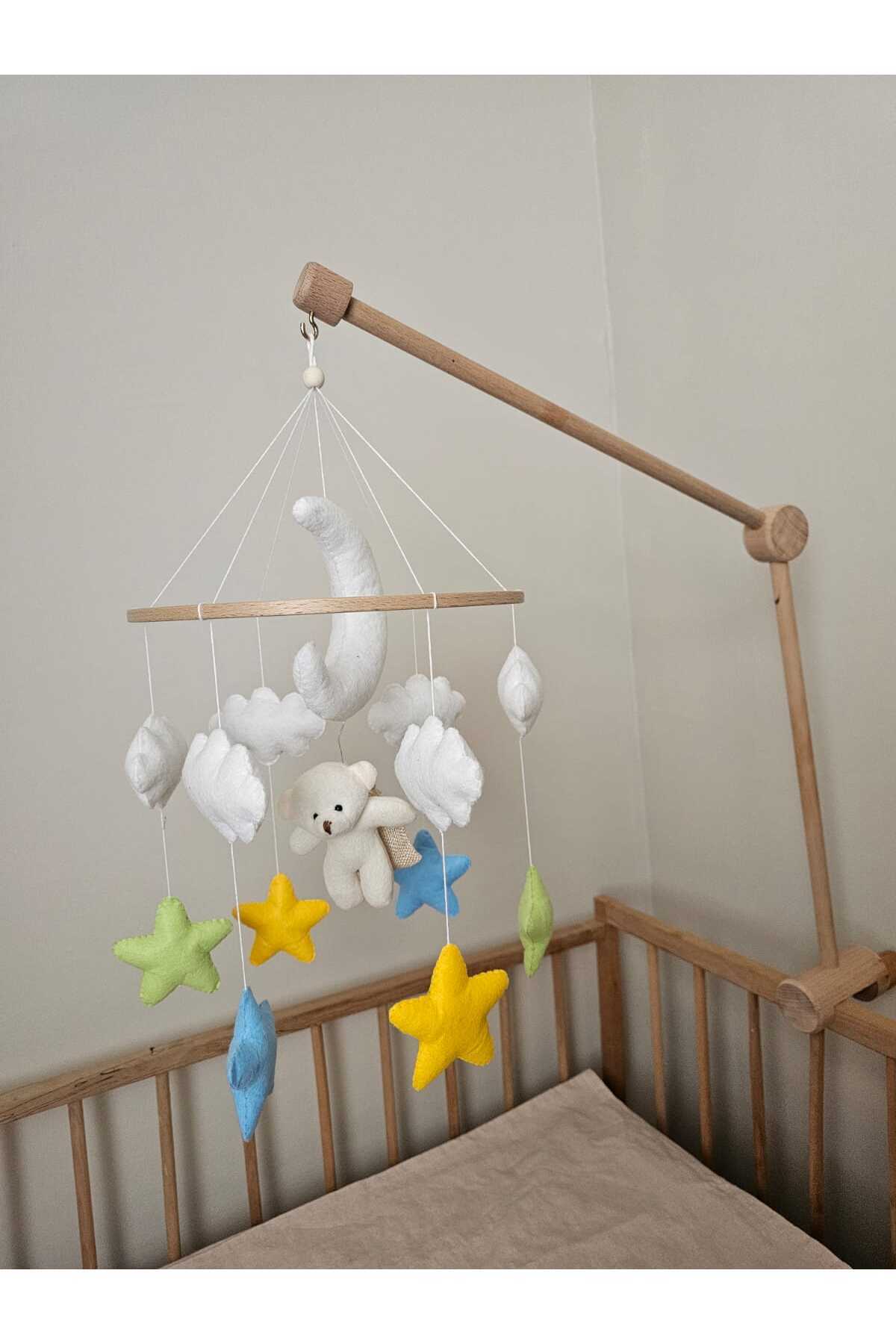 fn Işıklı Bebek Beşik Dönencesi Bebek Odası Dekorasyonu Montessori Oyuncak fotoğrafı 3 (önizleme)