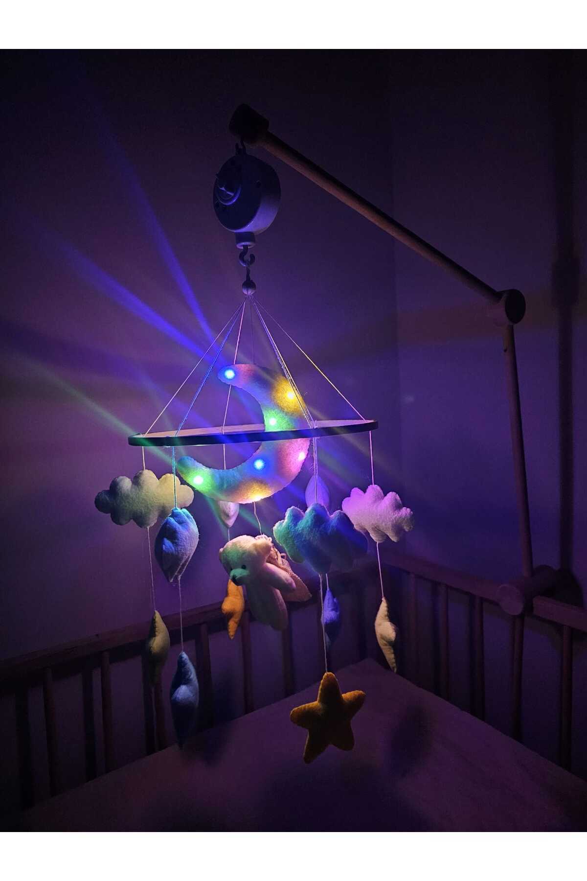 fn Işıklı Bebek Beşik Dönencesi Bebek Odası Dekorasyonu Montessori Oyuncak fotoğrafı 4 (önizleme)