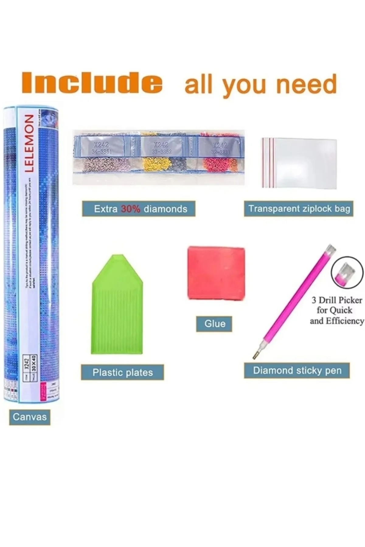 bilteknik-Set for Painting 5D Diamond Beads 30X40 cm 4