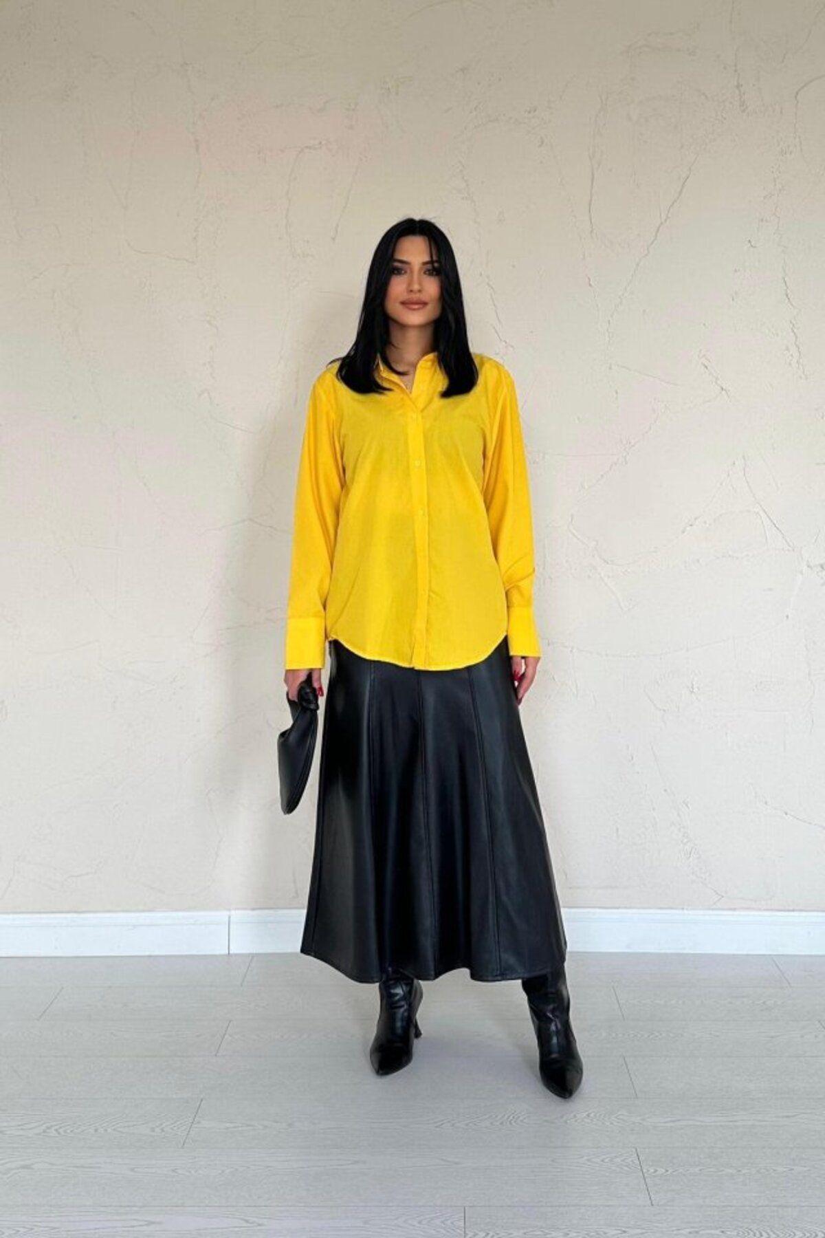 modaserdem-Yellow Poplin Shirt 1