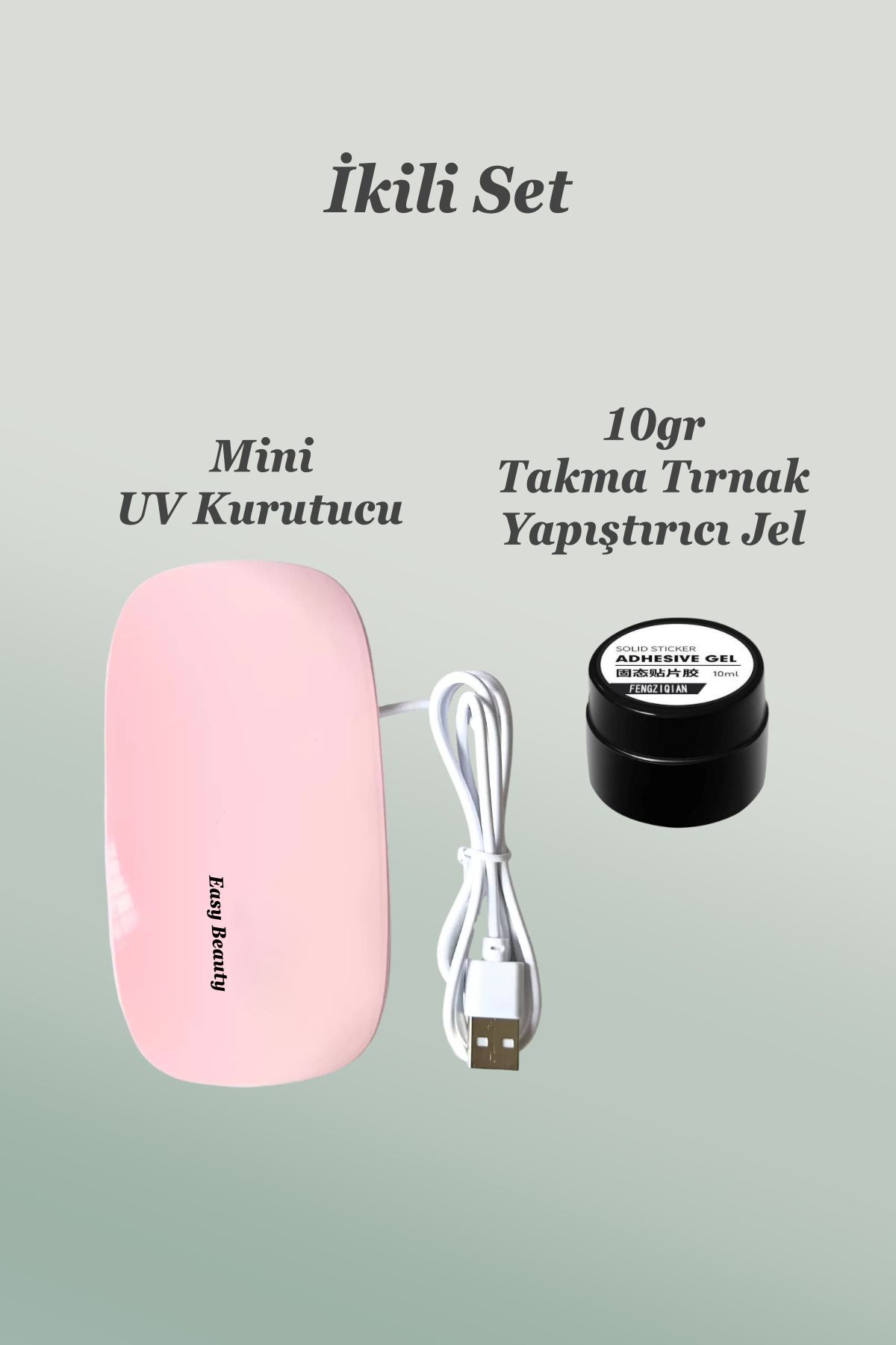 Easy Beauty UV Led Tırnak Kurutucu - 10gr Takma Tırnak Yapıştırıcı Jel - UV Oje Kurutucu Nail Art Tasarım Jeli