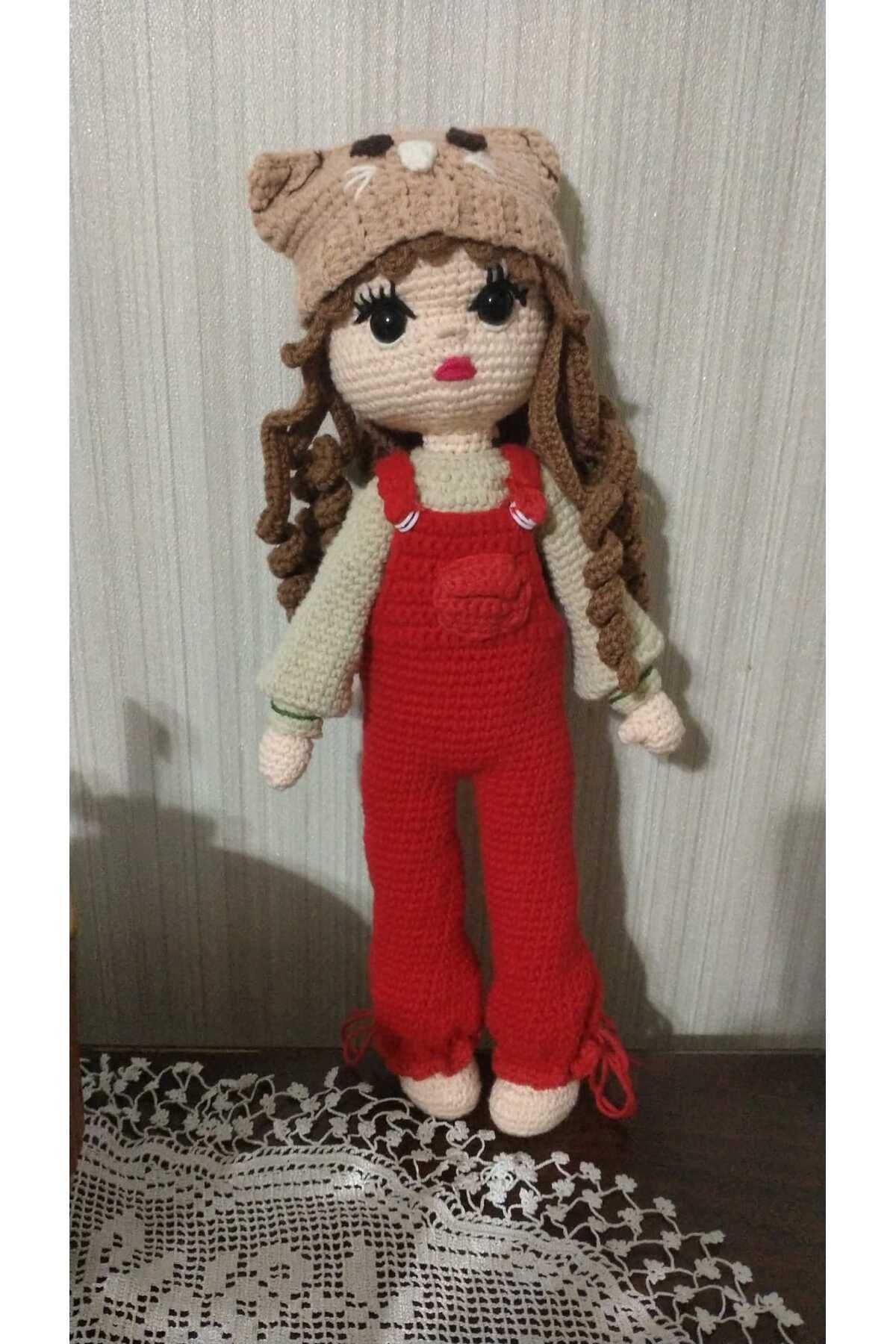 SKOC 35 Cm Amigurumi Bebek Pamuk Ip El Örgüsü Kız Oyuncak - Kıyafetleri Ve Ayakkabısı Çıkarılabilir. M3