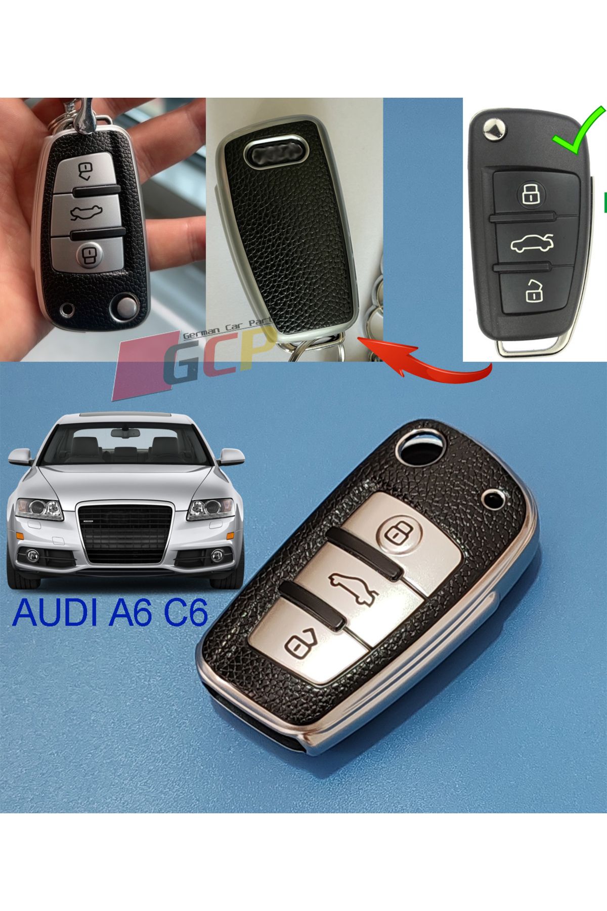 GCP German Car Parts-Audi A6 C6 Key Remote Case Cover - Audi A6 Quality Remote Control Cover Case 1