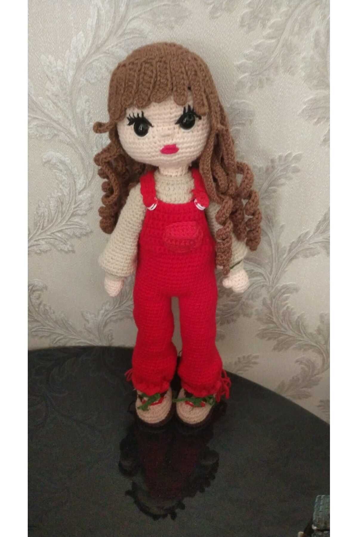 SKOC 35 Cm Amigurumi Bebek Pamuk Ip El Örgüsü Kız Oyuncak - Kıyafetleri Ve Ayakkabısı Çıkarılabilir. M12