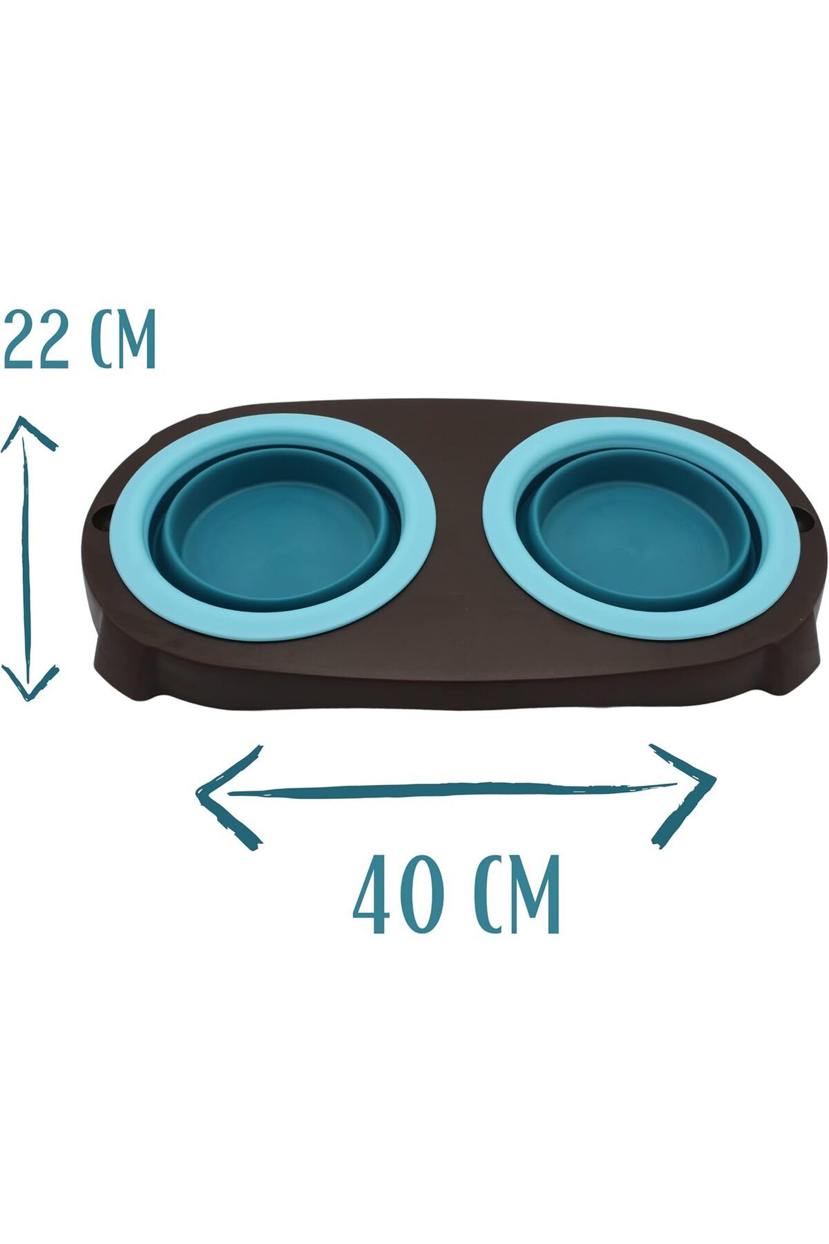 Busstier-Foldable Double Compartment Food and Water Container - Ergonomic and Portable Design 3