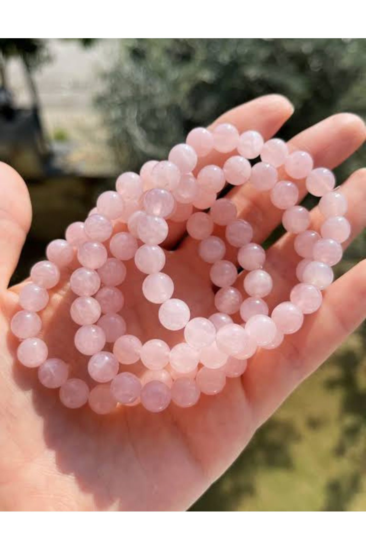 Beauty Box Aşk ve Sevgi Taşı %100 Doğal Pembe Quartz Kalp Çakrası (Anahata) En Iyi Kalite 22cm Unisex Bileklik