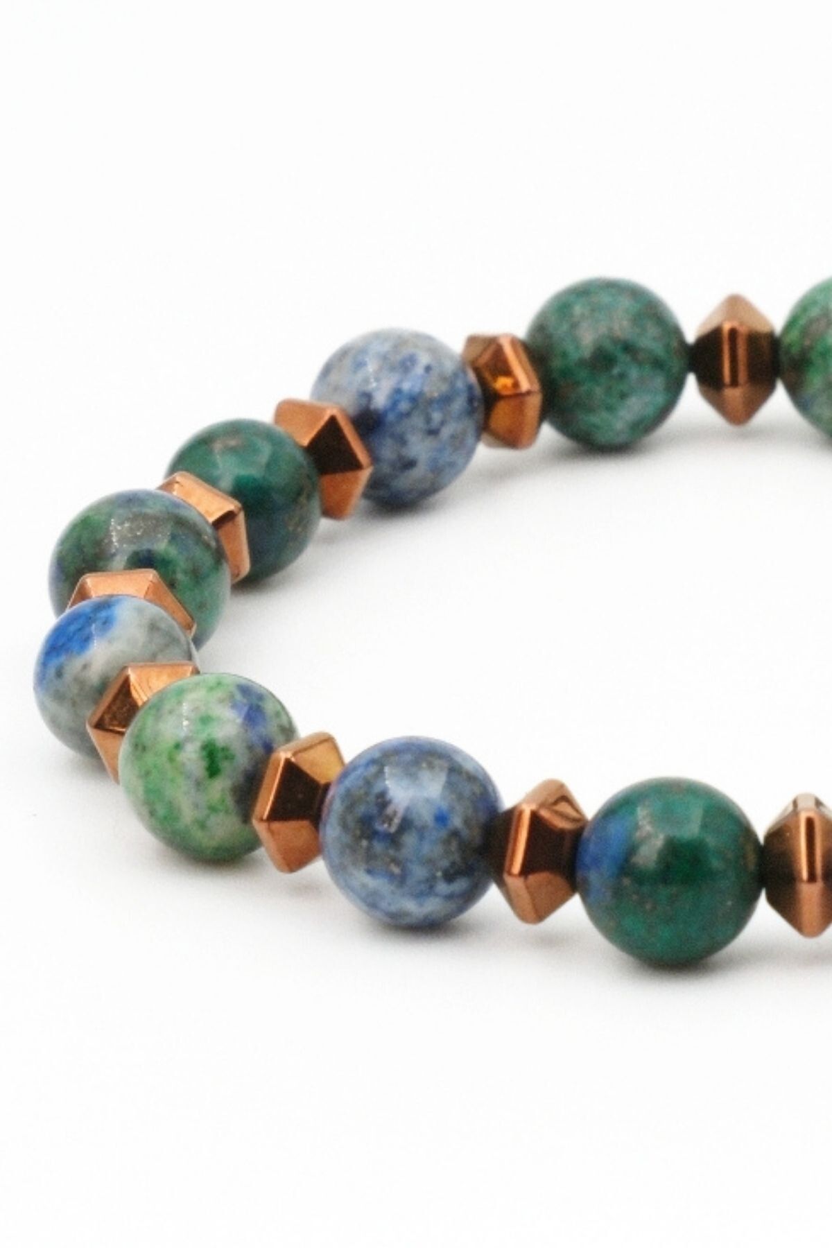 SUMRA-Azurite and Hematite Natural Stone Bracelet Sm-B-0307 3