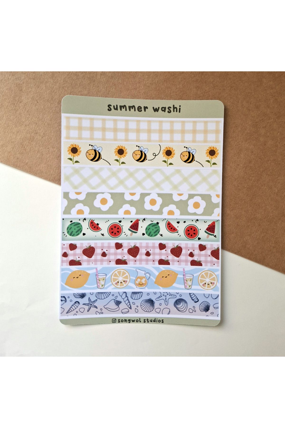 Songwol Studios-A7 Size Seasons Washi Tape Themed Sticker Set for Agenda, Bullet Journal and Scrapbook 5