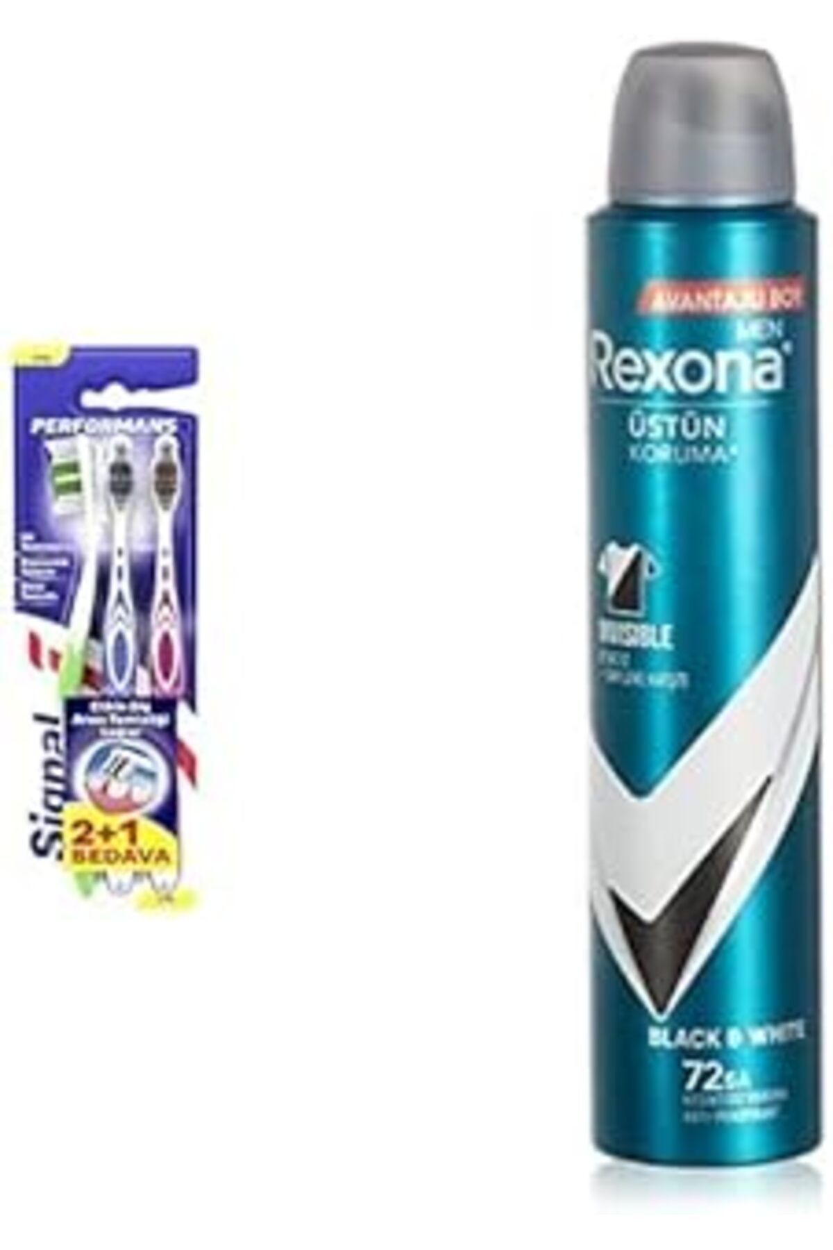 Mu Art Signal Performans Etkin Diş Temizliği 2 1 Orta Diş Fırçası Ve Rexona Men Erkek Sprey Deodorant Invi