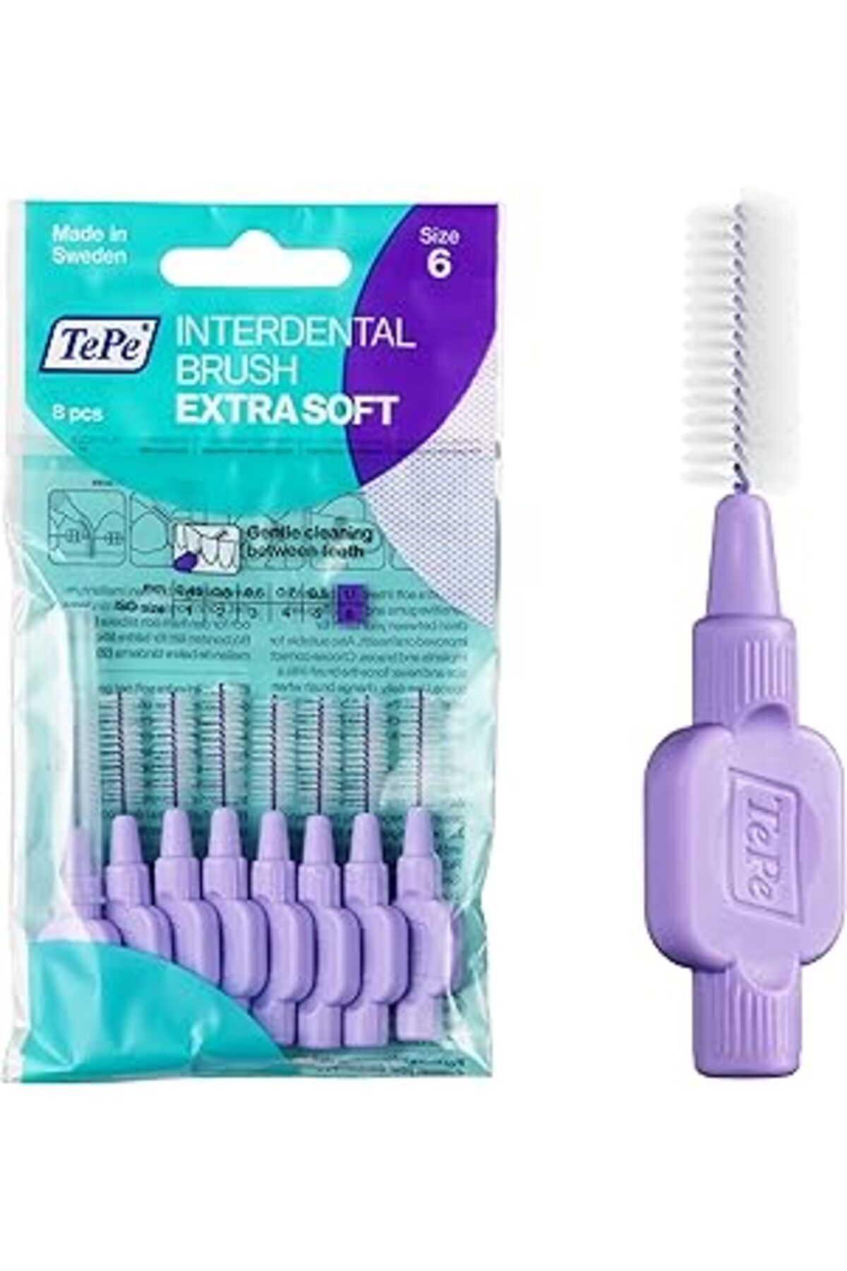 Pazarcan Tepe X Soft Ekstra Yumuıak Arayüz Fırçası, (8'Li, Mor, 1.1Mm)