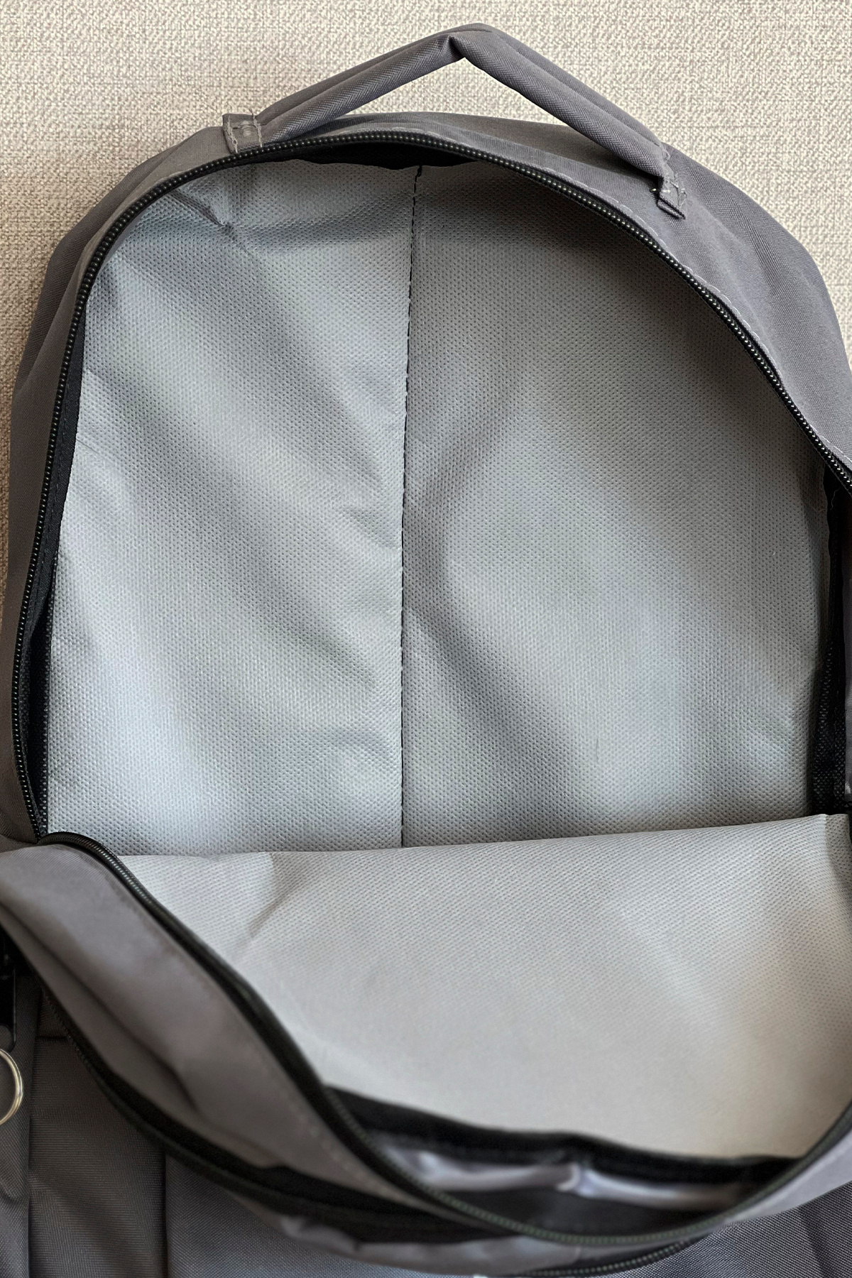 NEMO GROUP Unisex Gri Büyük Boy Su İtici Kumaş Laptop Okul Çantası Seyahat Sırt Çantası, 16 inç, 24 Lt 45x30cm görsel 8