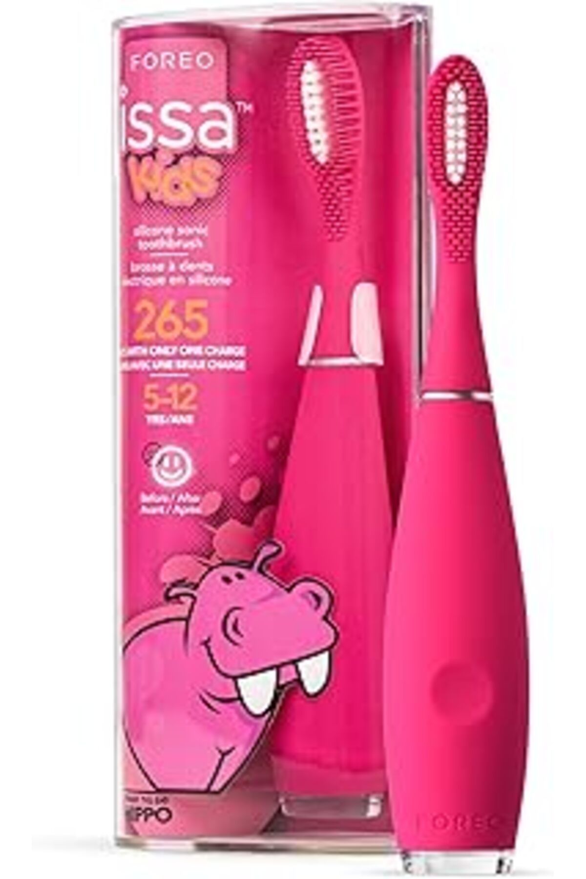 NETWORK ART ISSA kids Çocuk Diş Fırçası (5-12 Yaş için), Rose Nose Hippo