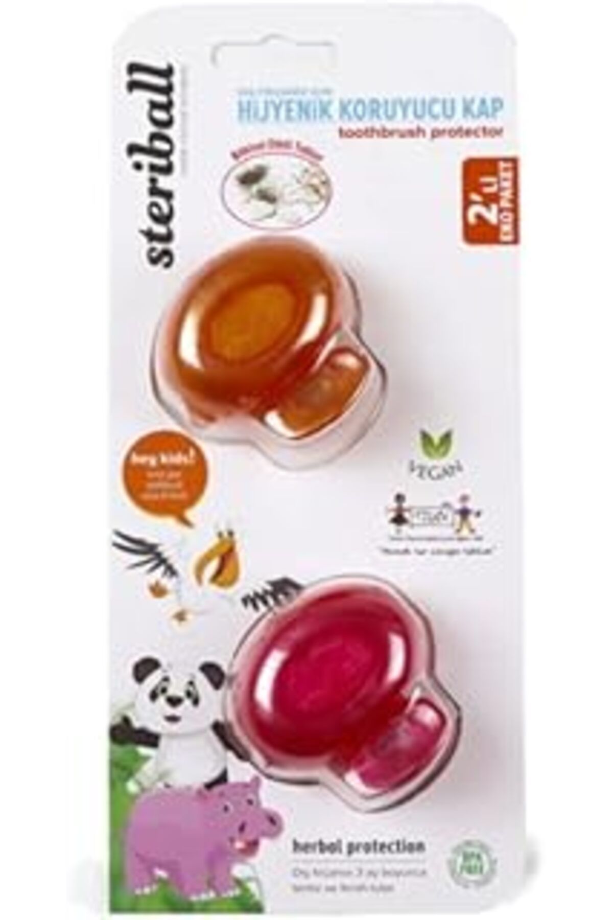 Mu Art Steriball Diş Fırçası Için Koruyucu Hijyenik Kap 2 Li Paket - Çocuklar Için