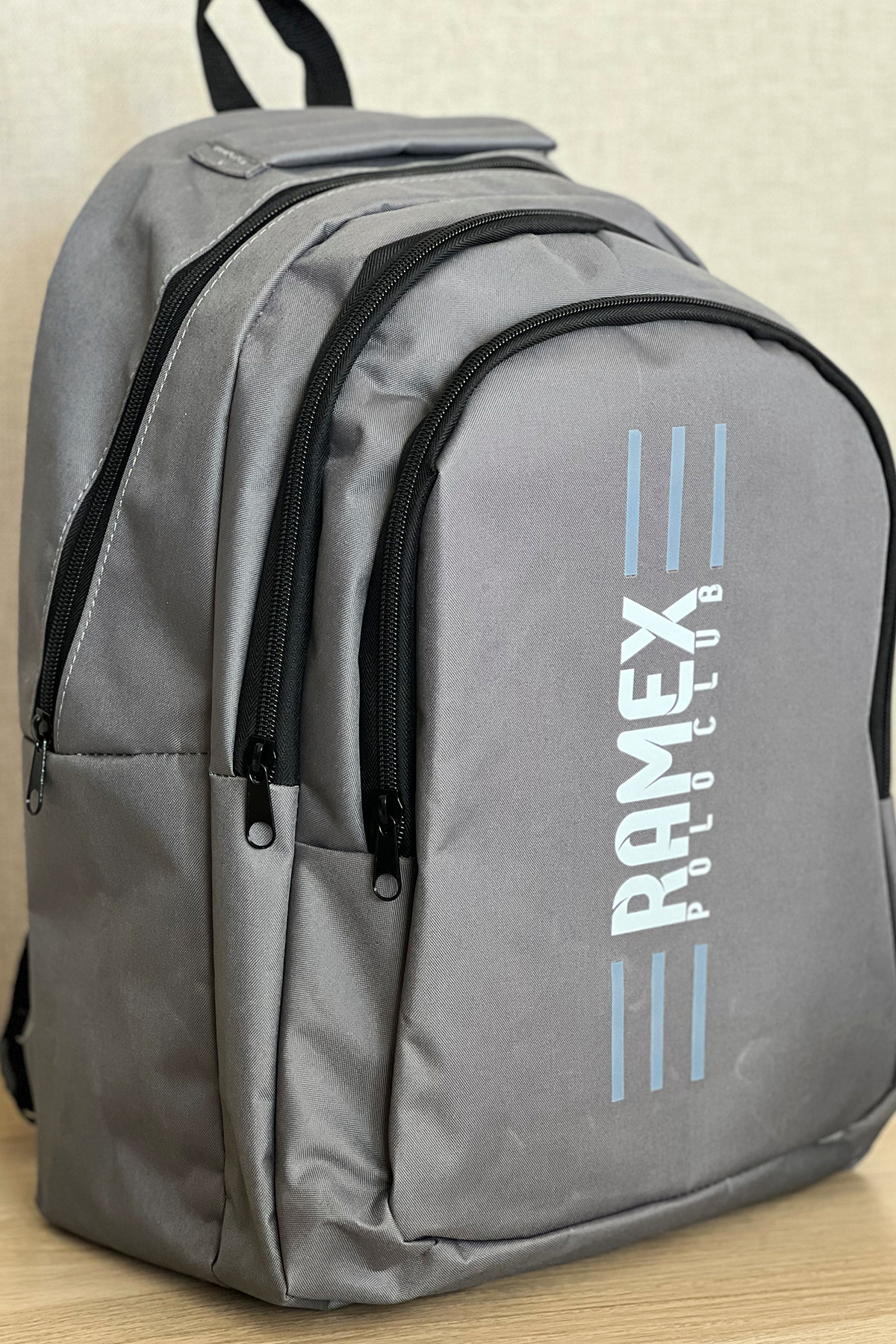 NEMO GROUP Unisex Gri Büyük Boy Su İtici Kumaş Laptop Okul Çantası Seyahat Sırt Çantası, 16 inç, 24 Lt 45x30cm görsel 2