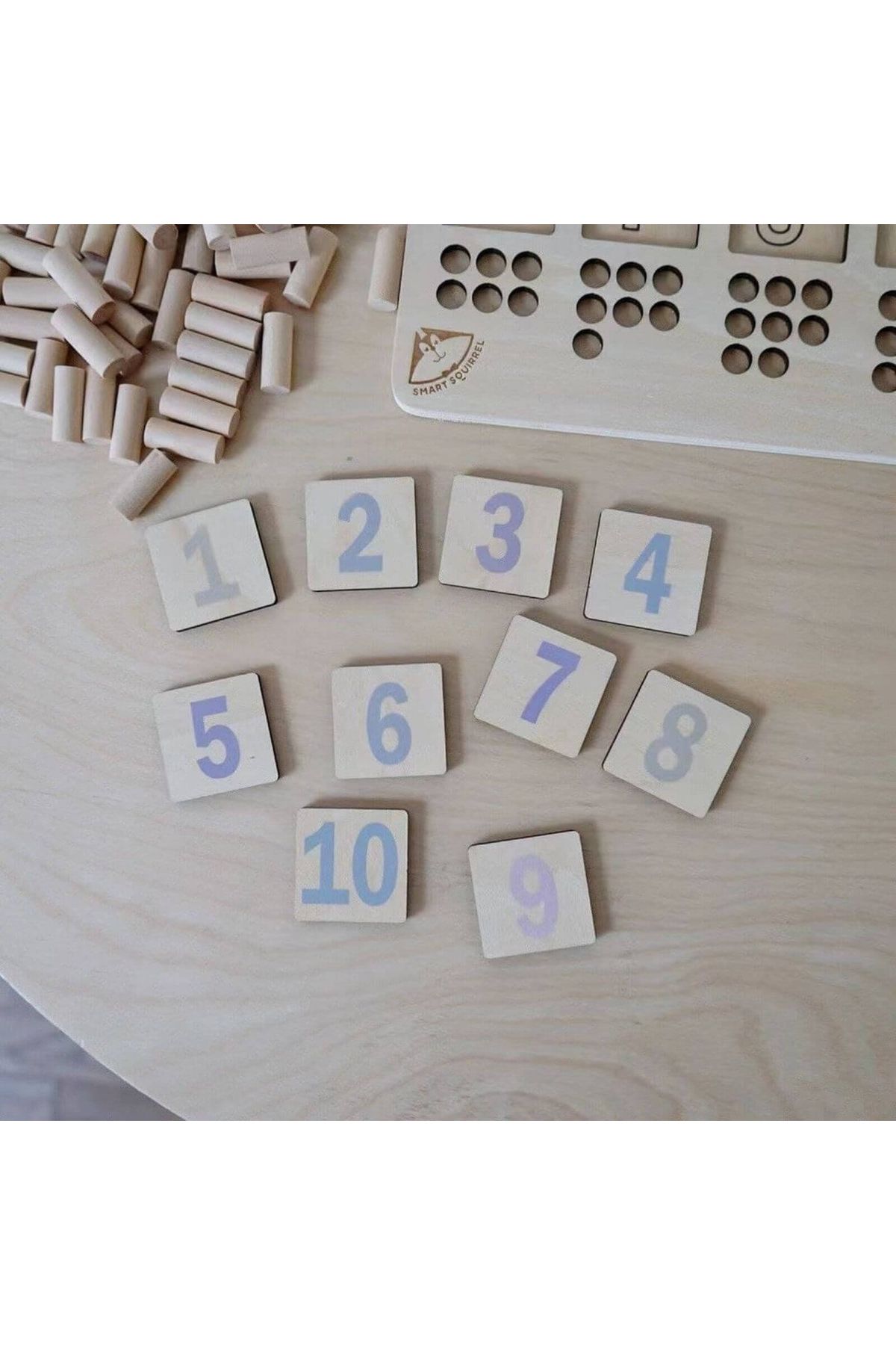 Micostore-Wooden Puzzle with Numbers and Pin Representations, Matching Game 5