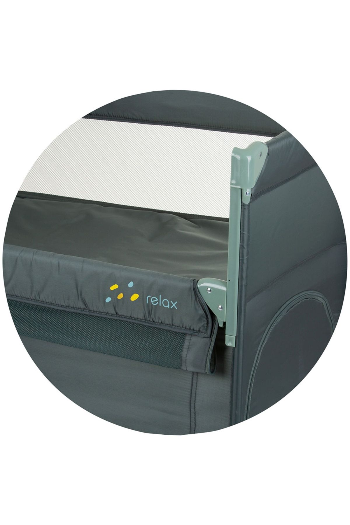Chipolino-Relax Pastel Green Folding Cot With Sliding Side 5