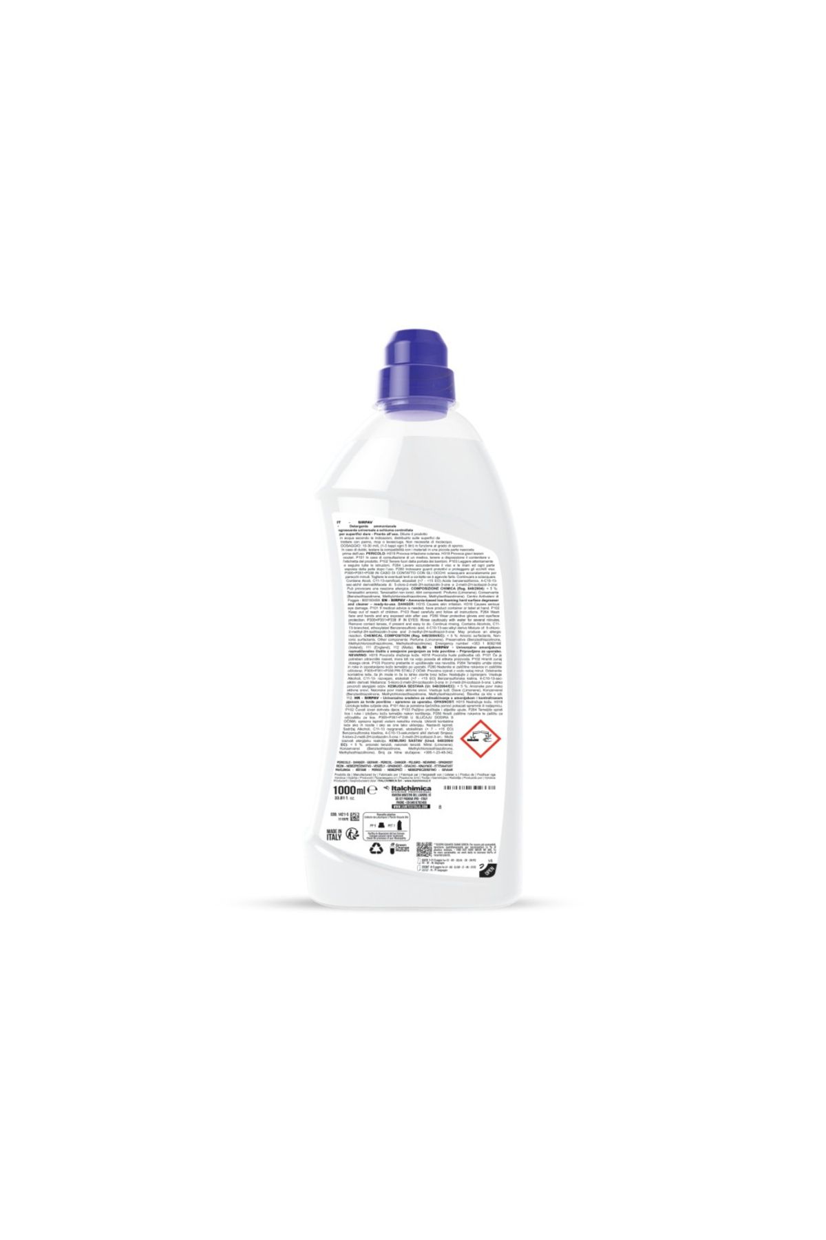 SANITEC-Ammonia-based Degreasing Floor Detergent, 1000 Ml, Sirpav Rtu, 2